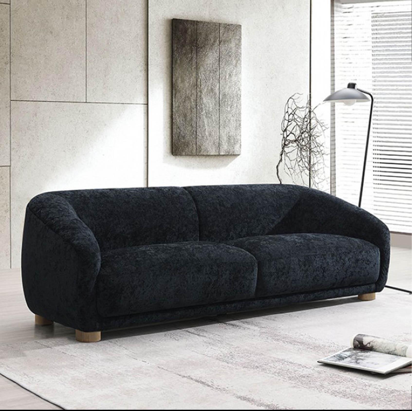 

    
Black Chenille Sofa KOLVERE FM61006BK-SF FoA Contemporary Modern
