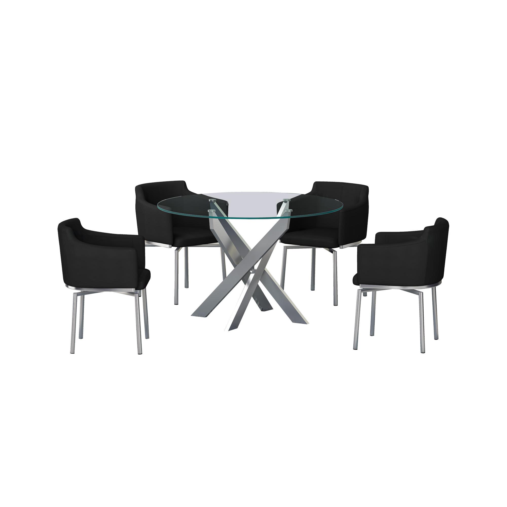 

    
DUSTY-AC-BLK-KD-Set-2 Black Eco Leather Chrome finish Club Dining Chairs 2Pcs Dusty by Chintaly Imports
