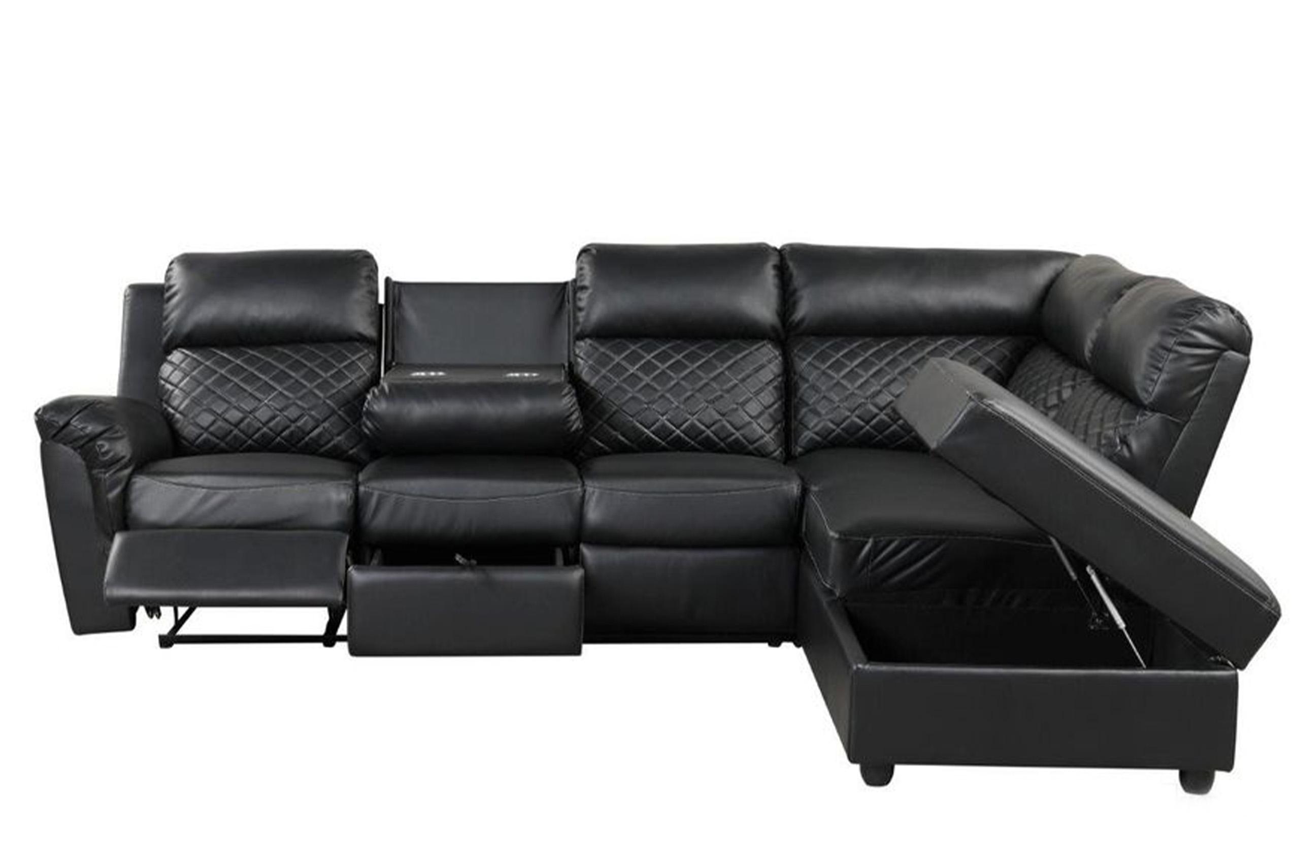 

        
Galaxy Home Furniture CHARLOTTE-BK Recliner Sectional Black Eco Leather 698781455692
