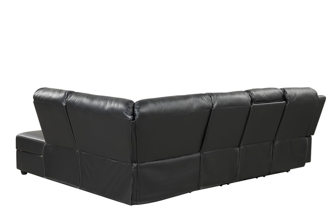 

        
698781455692Black Eco Leather Manual Recliner Sectional CHARLOTTE Galaxy Home Contemporary

