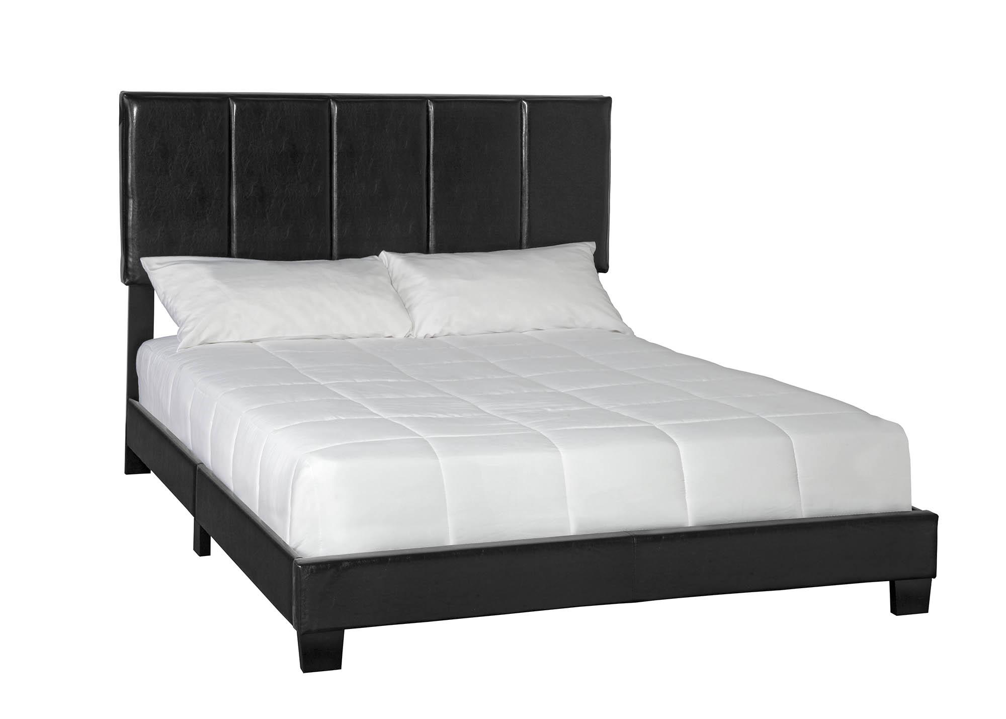 Modern, Transitional Panel Bed HARPER 1601-103 1601-103 in Black Eco Leather