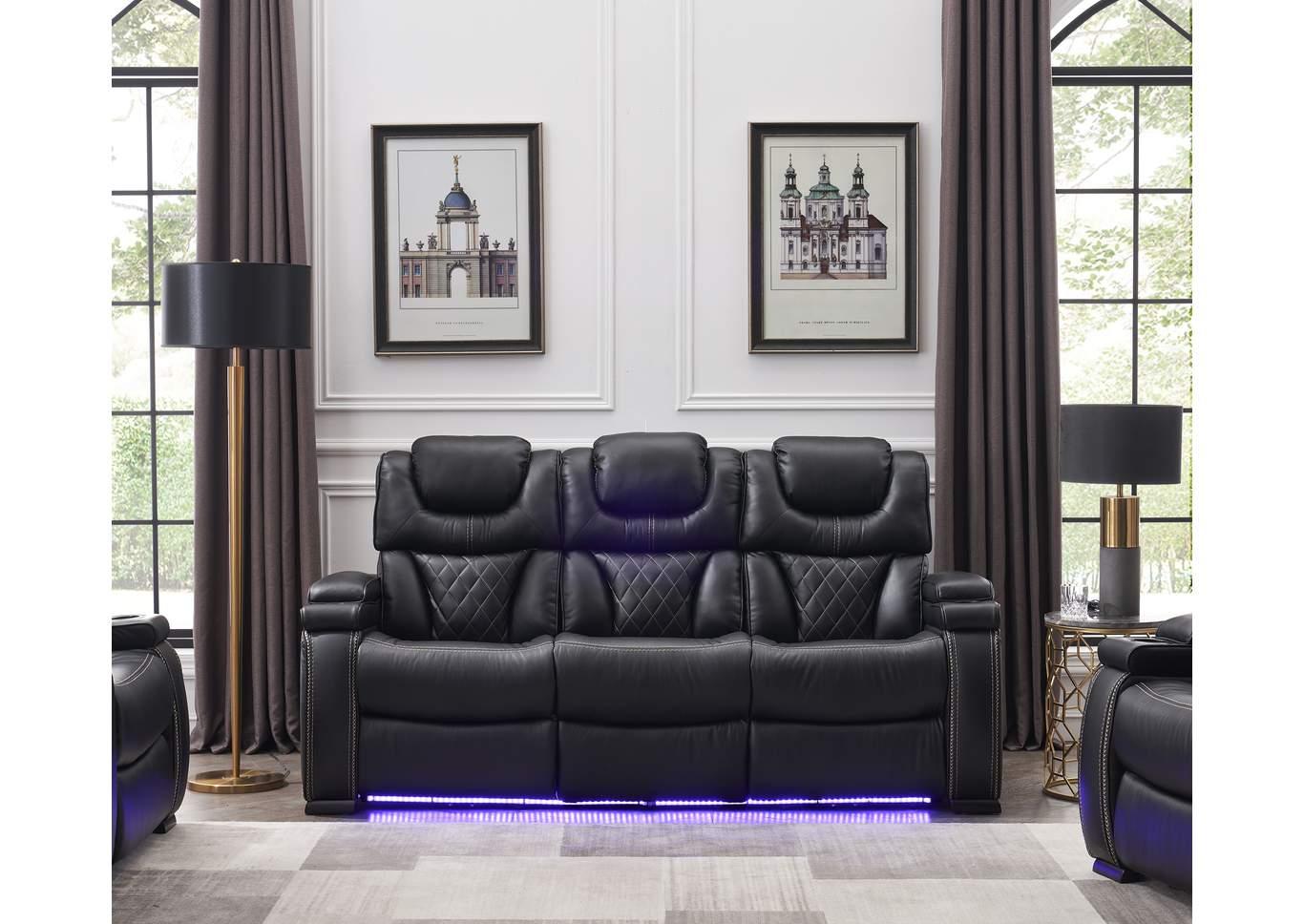

    
Black Eco Leather Power Recliner Sofa LEXUS Galaxy Home Contemporary Modern
