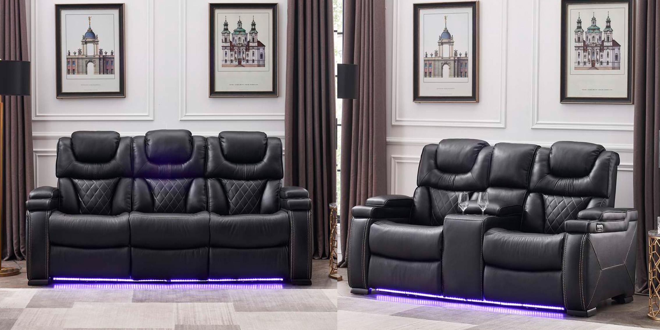 

    
Black Eco Leather Power Recliner Sofa Set 2 LEXUS Galaxy Home Contemporary
