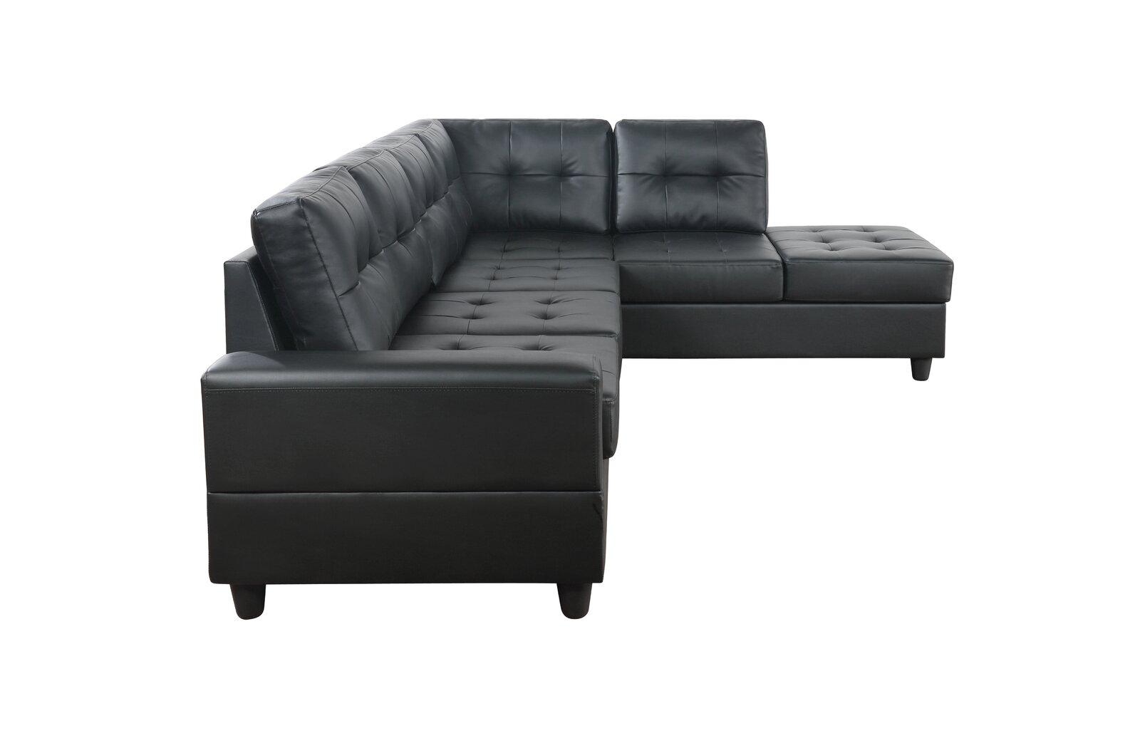 

    
Black Eco Leather Sectional Reversable Sofa BOSTON Galaxy Home Contemporary
