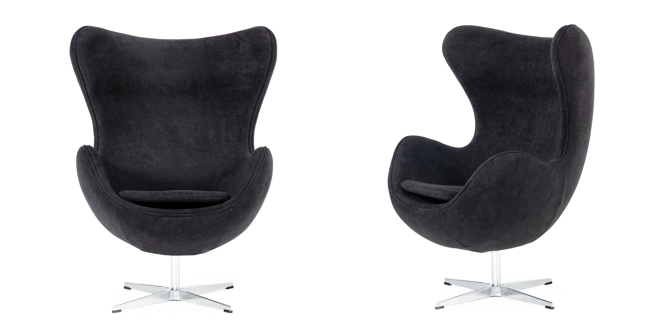 Contemporary, Modern Arm Chair Set VGBNEC-025-BLK-Set-2 VGBNEC-025-BLK-Set-2 in Black Fabric