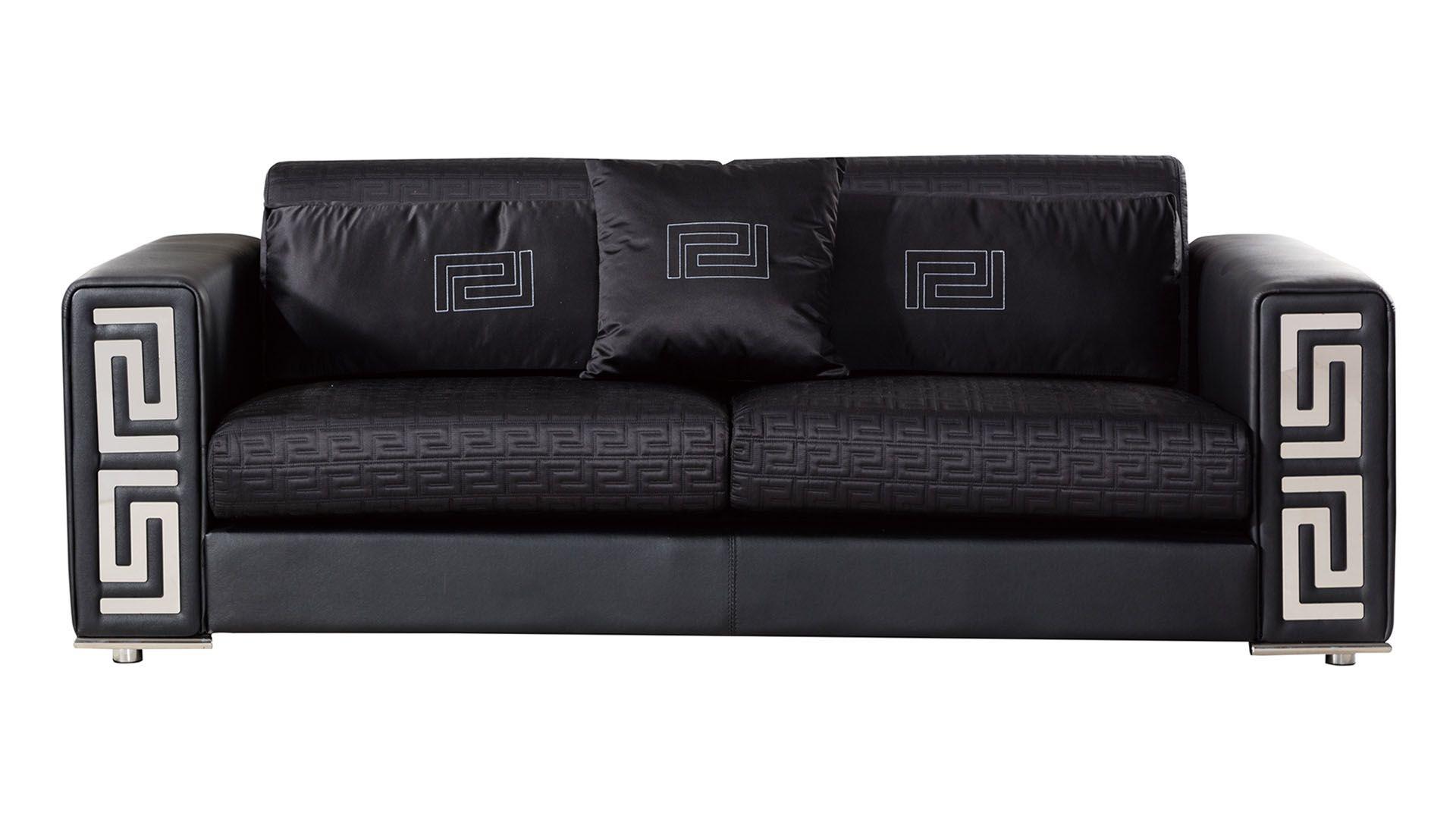 

    
Black Fabric & Faux Leather Sofa AE223-BK American Eagle Modern
