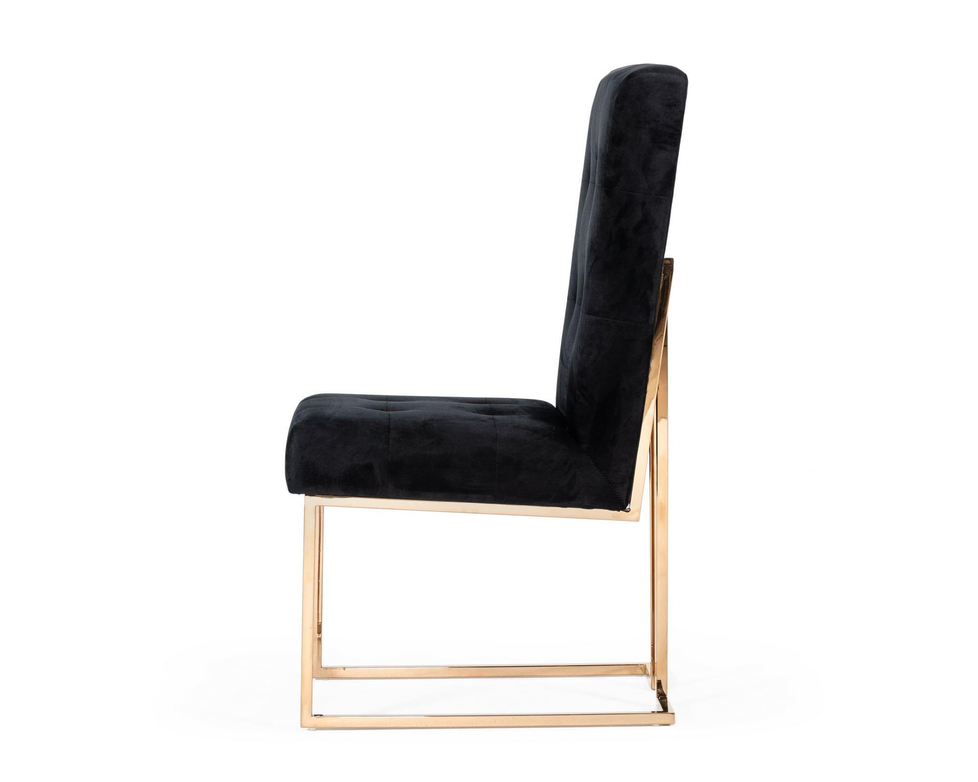 

    
Black Fabric & Rosegold Steel Dining Chair Set by VIG Modrest Legend
