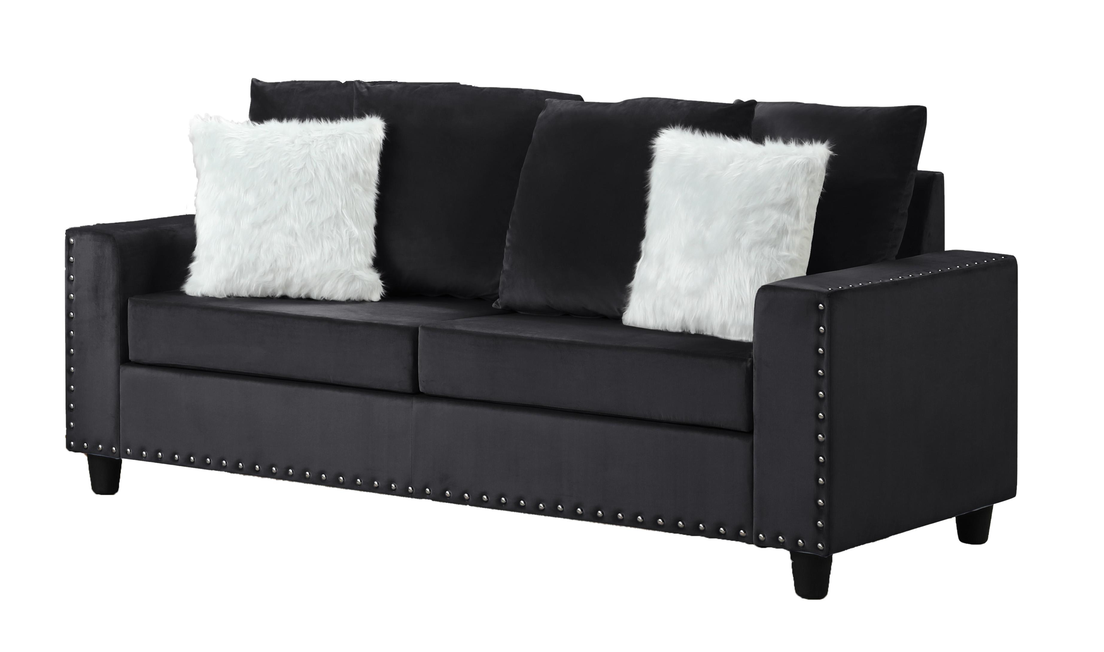 Contemporary, Modern Sofa MORRIS GHF-808857659668 in Black Velvet