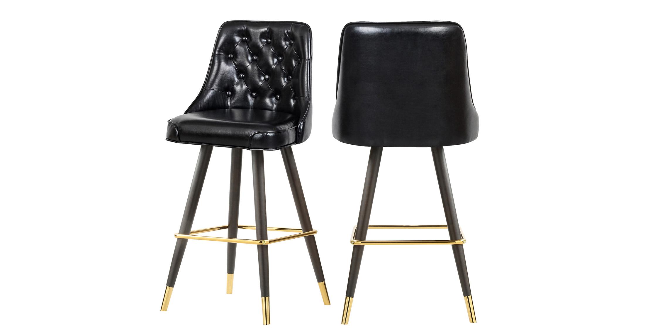 Contemporary, Modern Counter Stool Set PORTNOY 908Black-C 908Black-C in Black Faux Leather