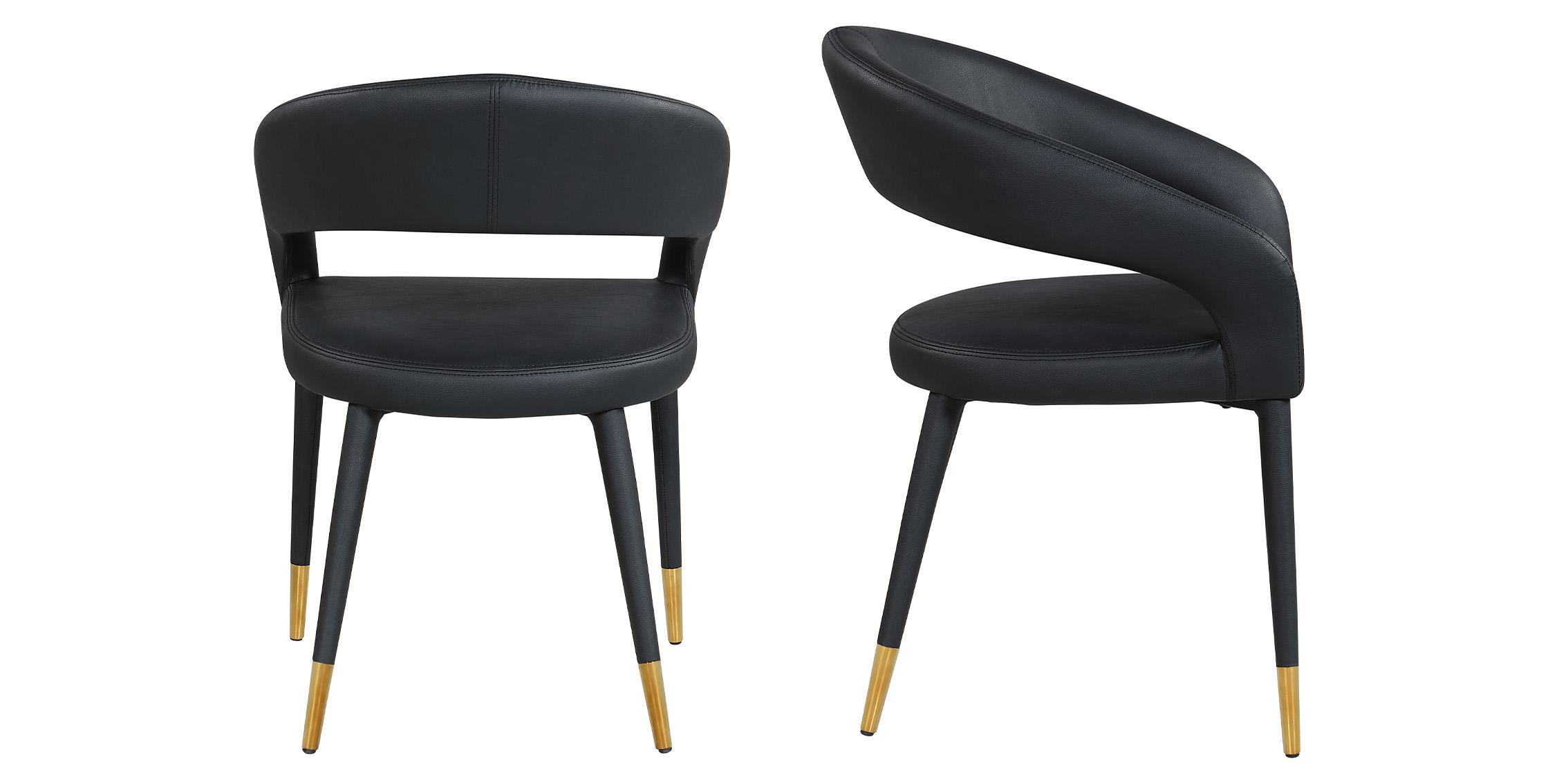 

    
Black Faux Leather Dining Chair Set 2P DESTINY 538Black-C Meridian Contemporary
