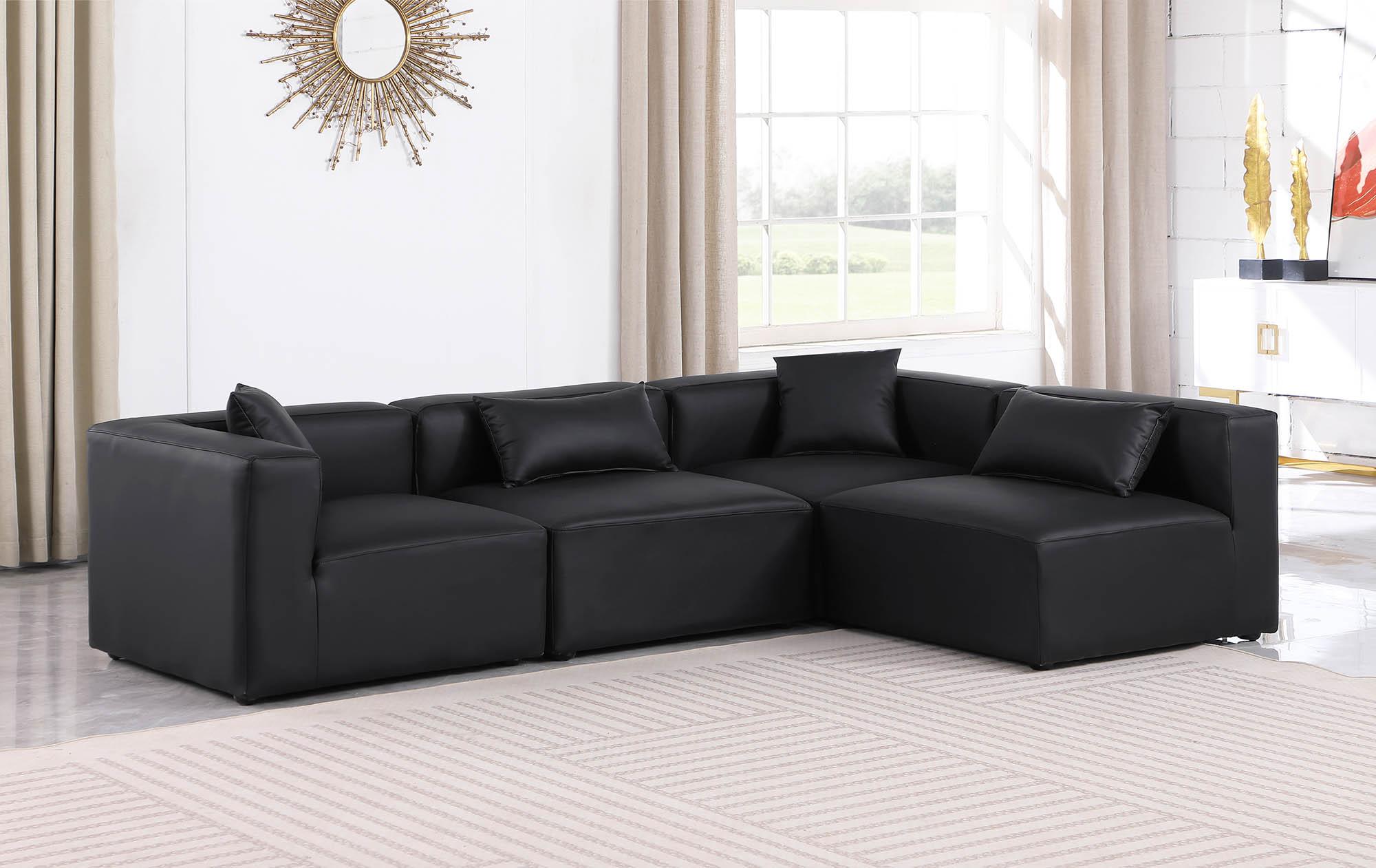 

    
Black Faux Leather Modular Sectional CUBE 668Black-Sec4B Meridian Contemporary
