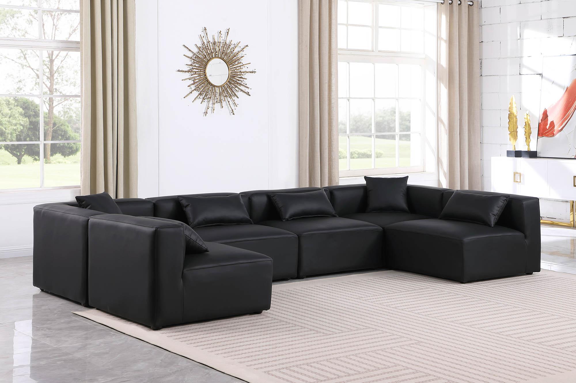 

    
Black Faux Leather Modular Sectional CUBE 668Black-Sec6D Meridian Contemporary
