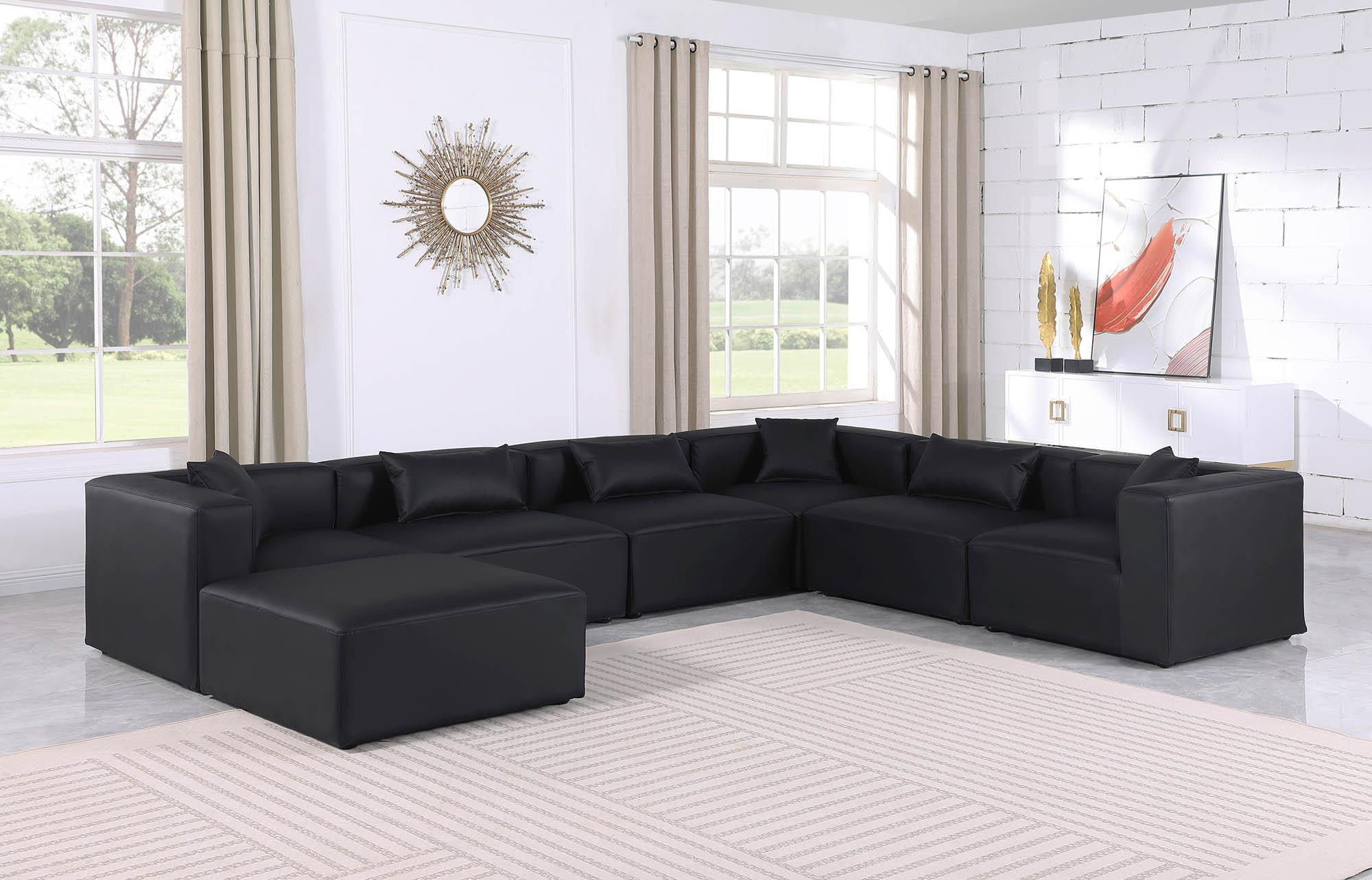 

    
Black Faux Leather Modular Sectional CUBE 668Black-Sec7A Meridian Contemporary
