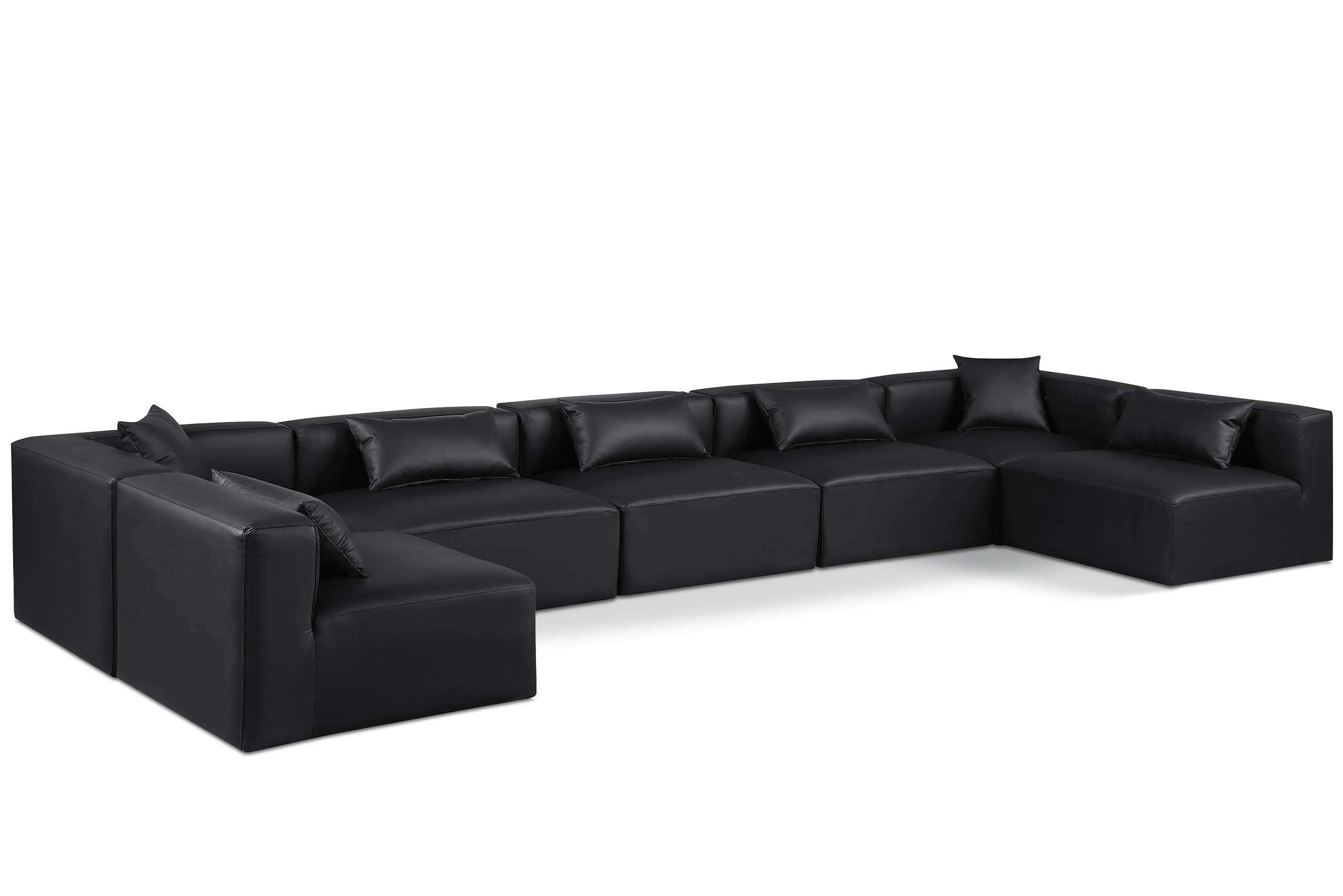

    
Black Faux Leather Modular Sectional CUBE 668Black-Sec7B Meridian Contemporary
