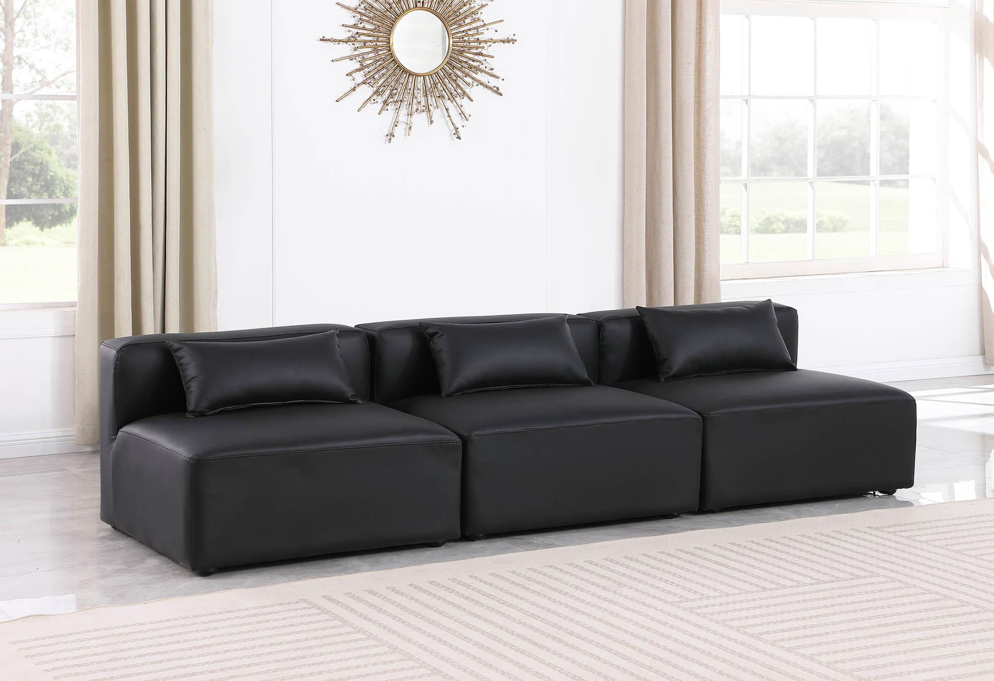

    
Black Faux Leather Modular Sofa CUBE 668Black-S108A Meridian Contemporary
