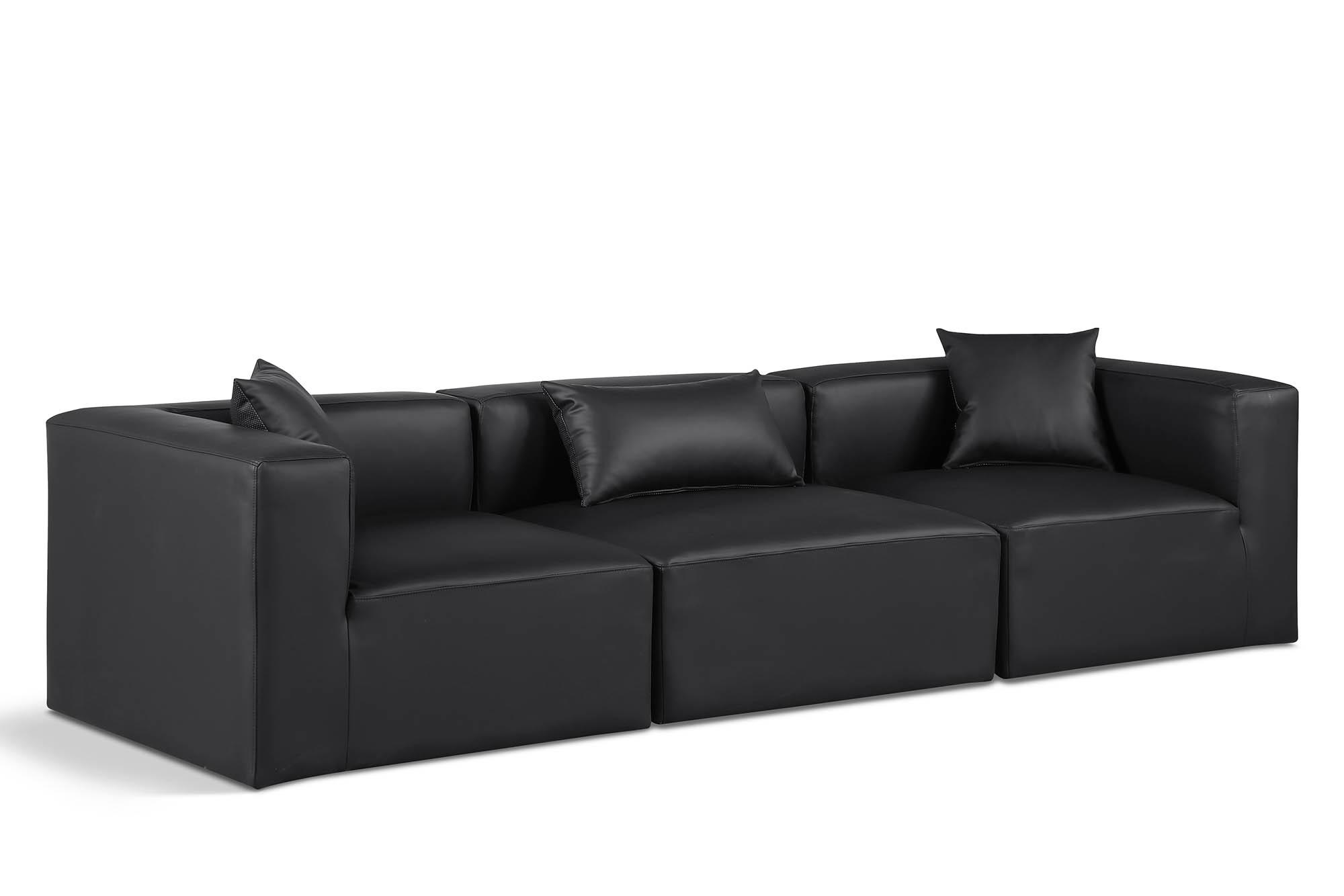 

    
Black Faux Leather Modular Sofa CUBE 668Black-S108B Meridian Contemporary
