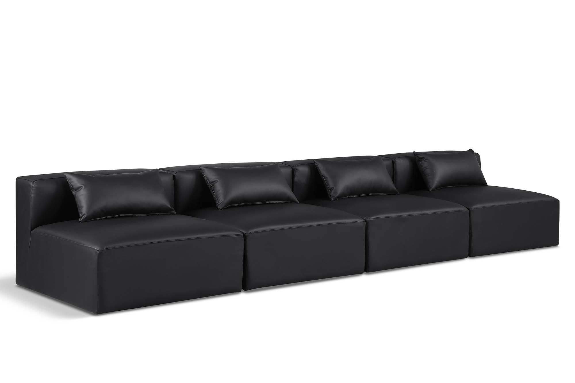

    
Black Faux Leather Modular Sofa CUBE 668Black-S144A Meridian Contemporary
