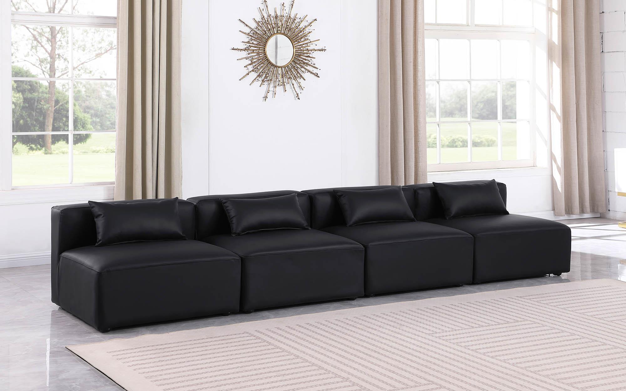 

    
Black Faux Leather Modular Sofa CUBE 668Black-S144A Meridian Contemporary
