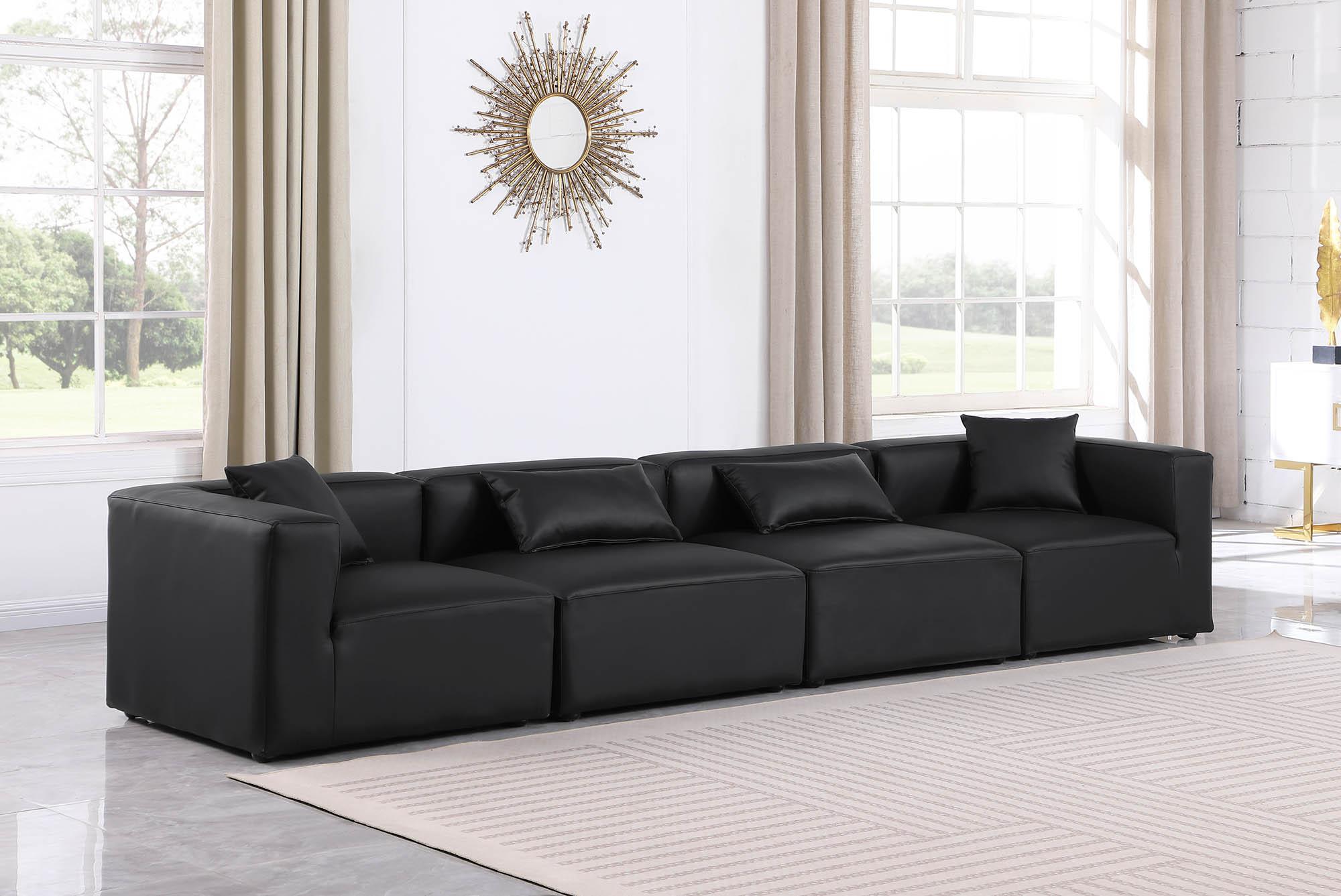 

    
Black Faux Leather Modular Sofa CUBE 668Black-S144B Meridian Contemporary
