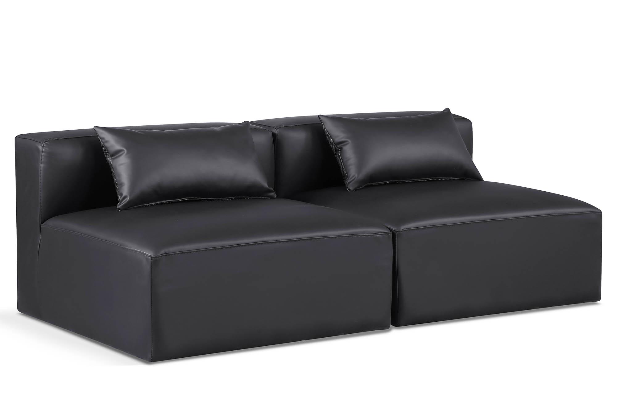 Contemporary, Modern Modular Sofa CUBE 668Black-S72A 668Black-S72A in Black Faux Leather
