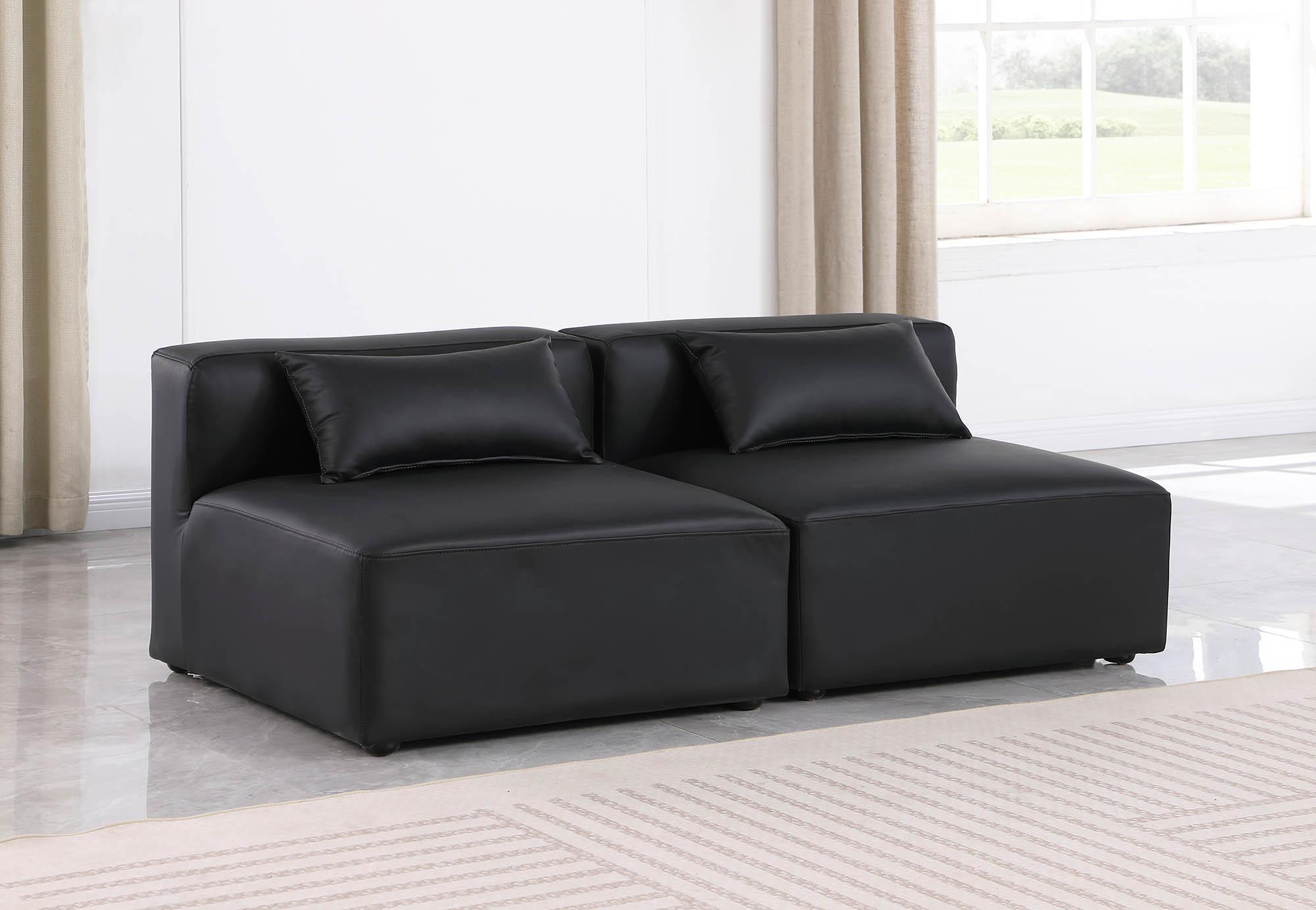 

    
Black Faux Leather Modular Sofa CUBE 668Black-S72A Meridian Contemporary
