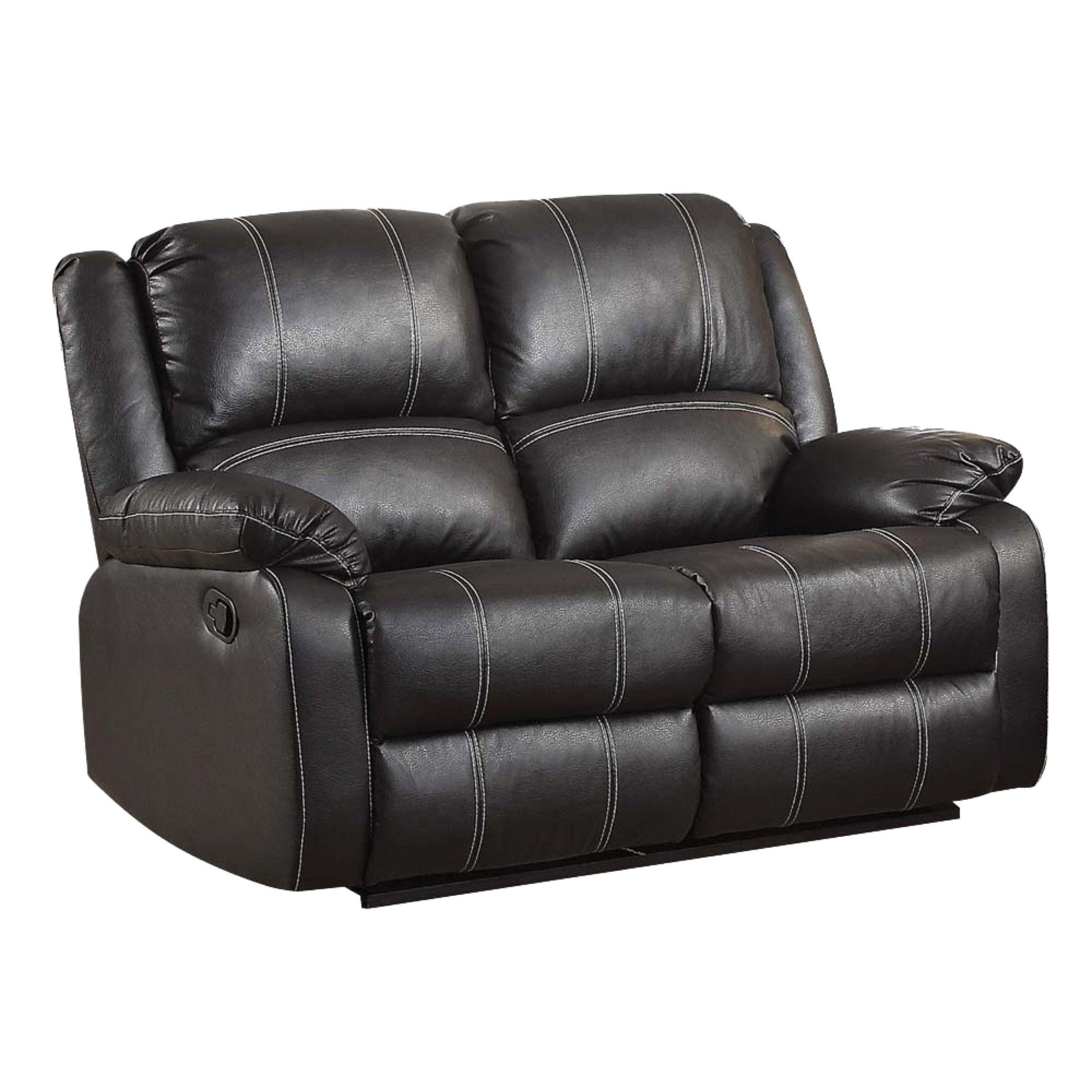 

    
Acme Furniture Zuriel Sofa Loveseat Recliner Black 52285-3pcs
