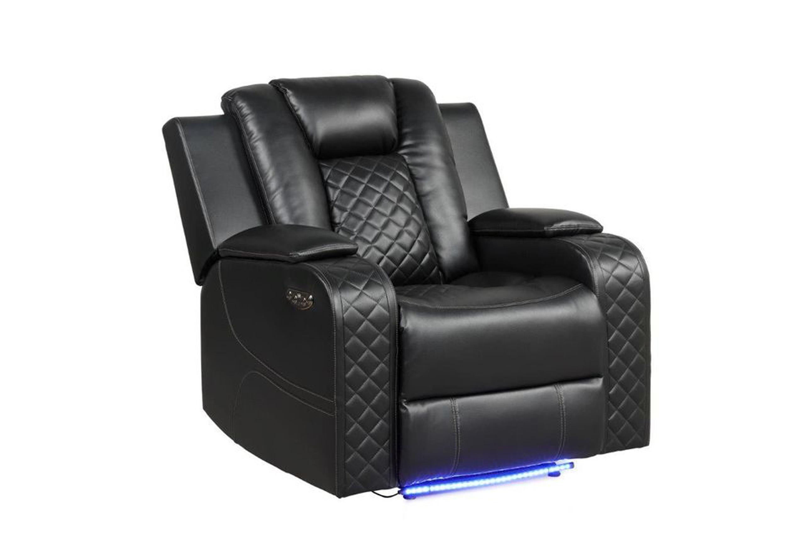 

    
Galaxy Home Furniture BENZ Recliner Chair Set Black 659436350137-2PC

