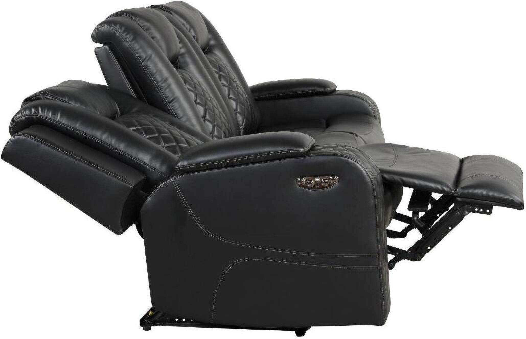 

    
Black Faux Leather Power Recliner Loveseat BENZ Galaxy Home Contemporary Modern
