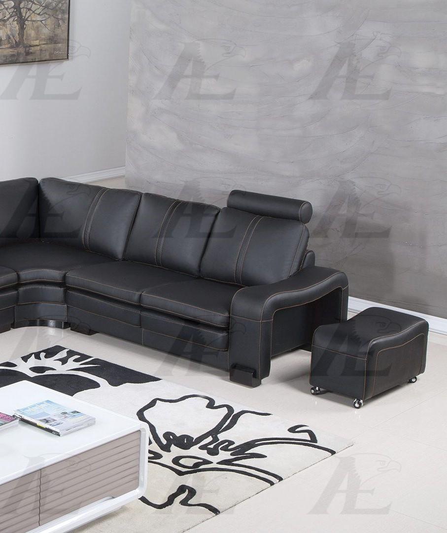 

                    
American Eagle Furniture AE-L213M-BK Sectional Sofa Set Black Faux Leather Purchase 
