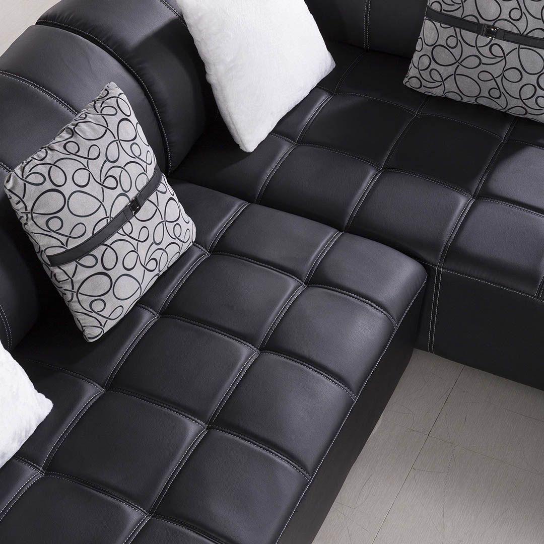 

    
American Eagle Furniture AE-L138-BK Sectional Sofa Set Black AE-L138R-BK
