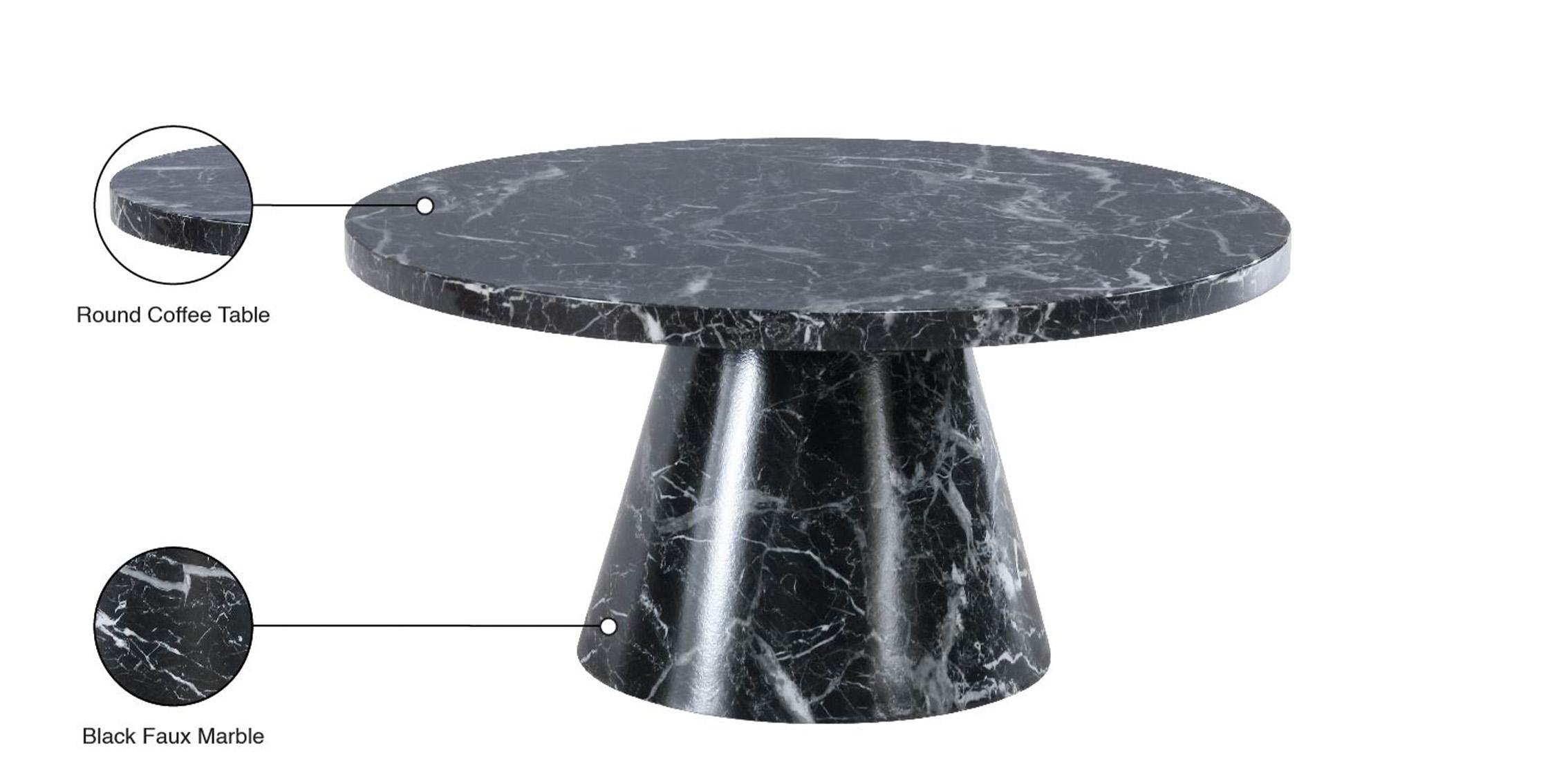 

    
 Photo  Black Faux Marble 36" Round Coffee Table Set 2Pcs OMNI 275-CT Meridian Modern
