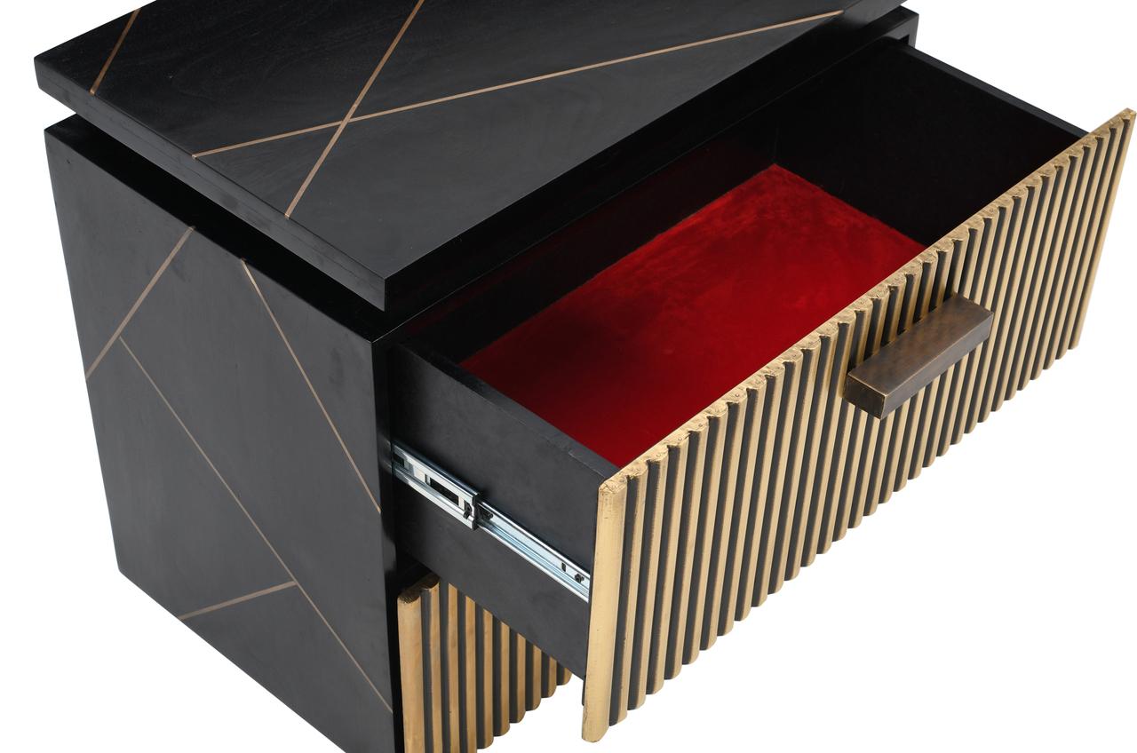 

        
Galaxy Home Furniture Allure Nightstand Set Gold/Black  601955550048
