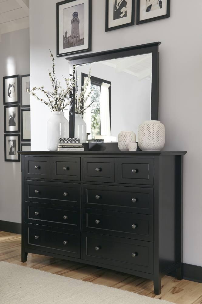 

    
 Shop  Black Finish Shaker Style Queen Panel Bedroom Set 5Pcs w/Chest PARAGON by Modus Furniture
