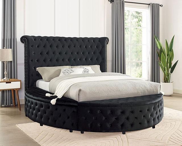 

    
Furniture of America Delilah Platform Bed Black CM7177BK
