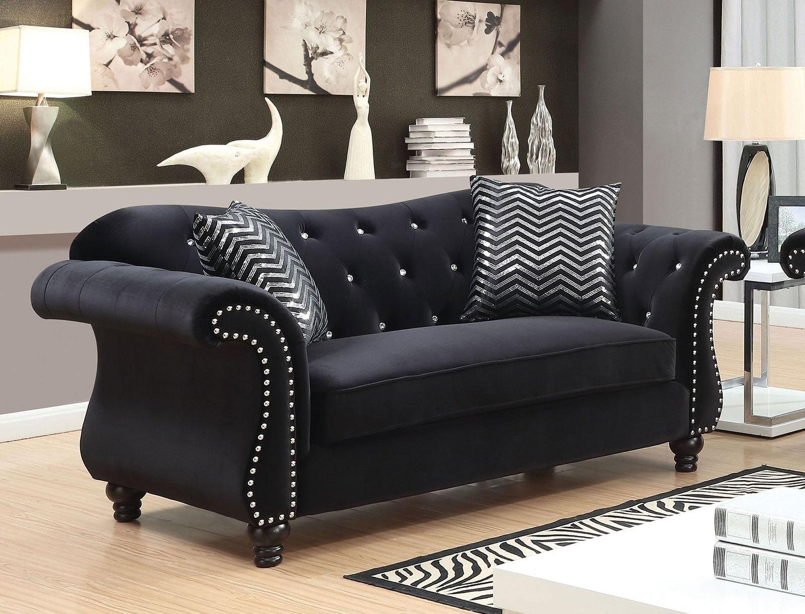 

                    
Furniture of America CM6159BK-2PC Jolanda Sofa and Loveseat Set Black Flannelette Purchase 

