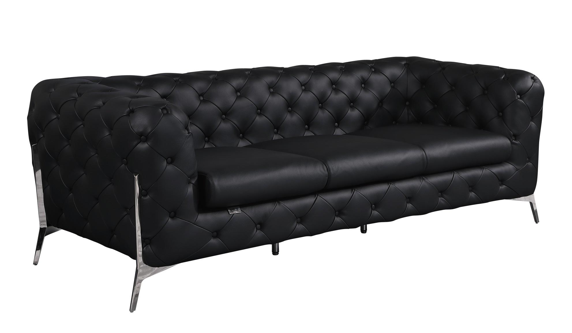 

    
Black Genuine Italian Leather Sofa Contemporary 970 Global United
