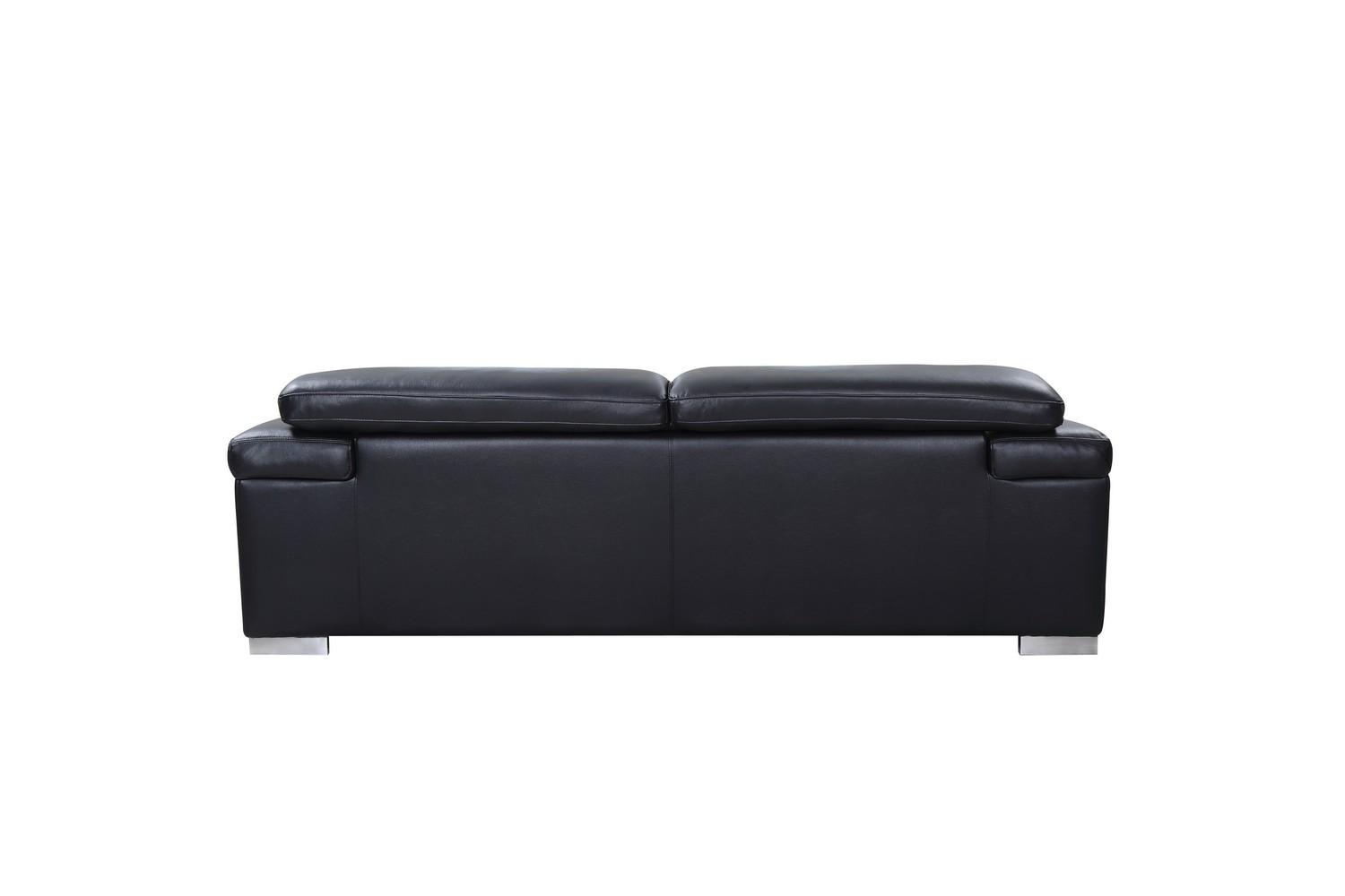 

        
Global United 415 Sofa and Loveseat Set Black Genuine Leather 083398864027
