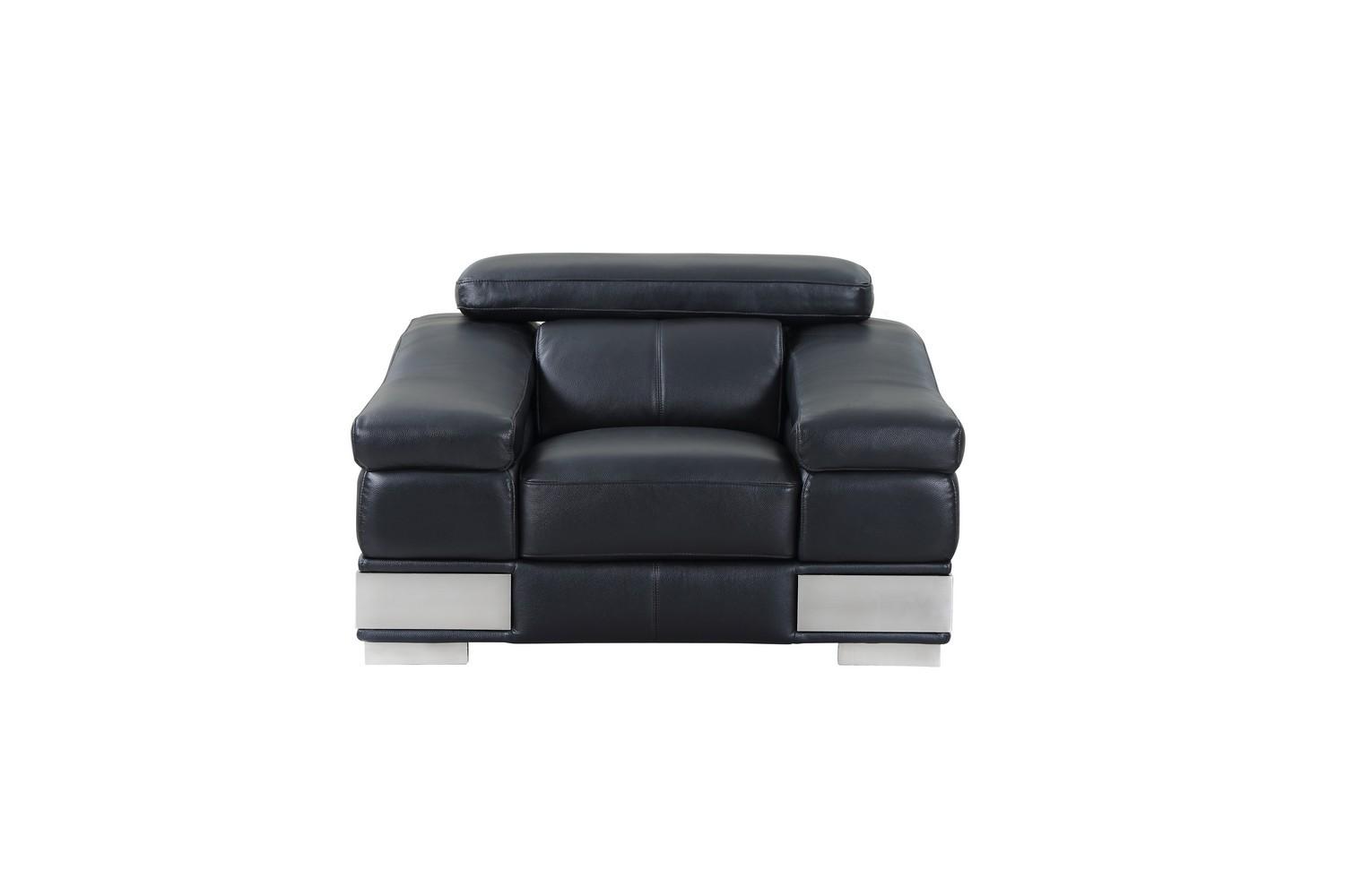 

        
083398864010Black Genuine Italian Leather Sofa Set 3 Pcs Modern Global United 415
