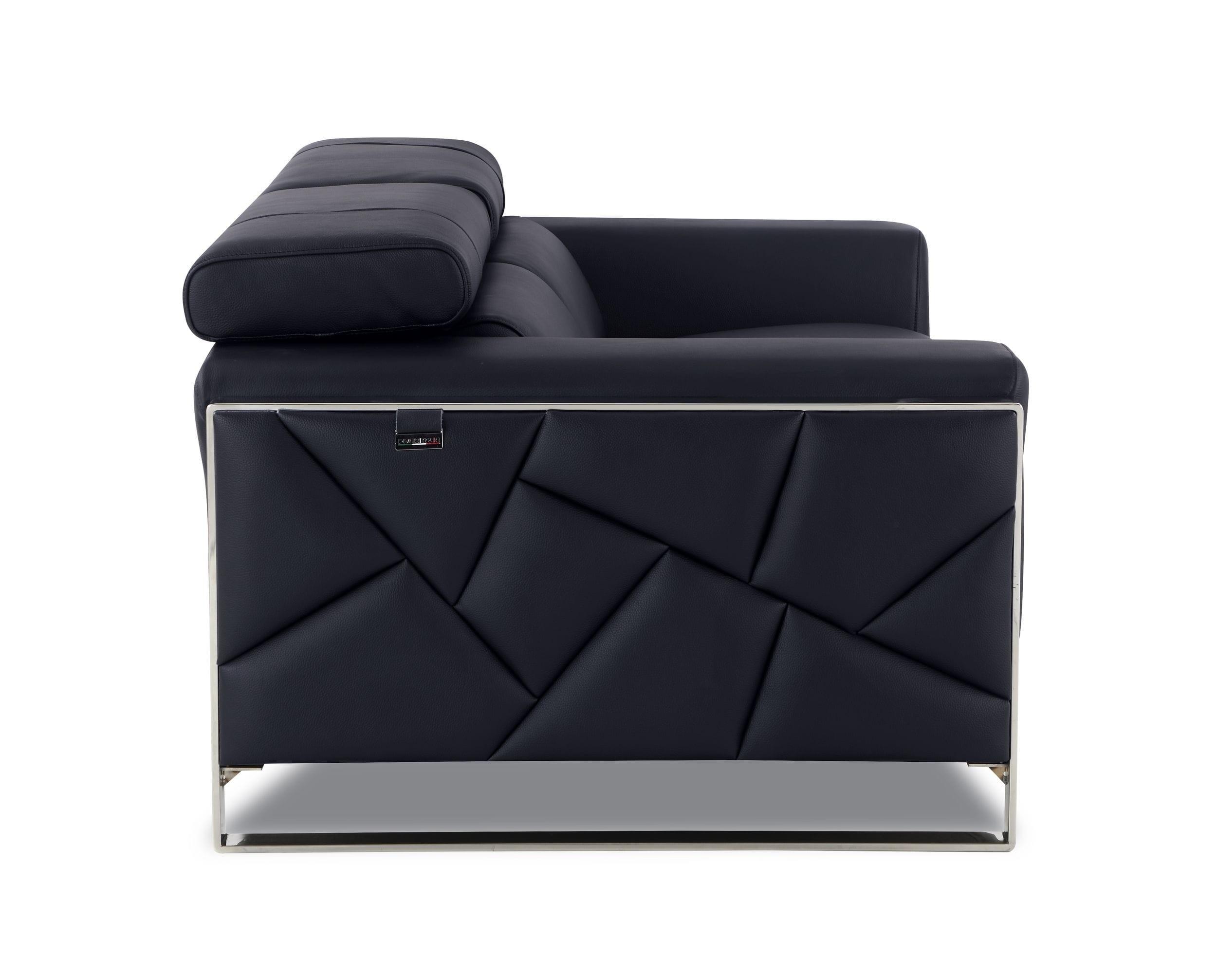 

    
Black Genuine Italian Leather Sofa Set 3 Pcs Modern Global United 903
