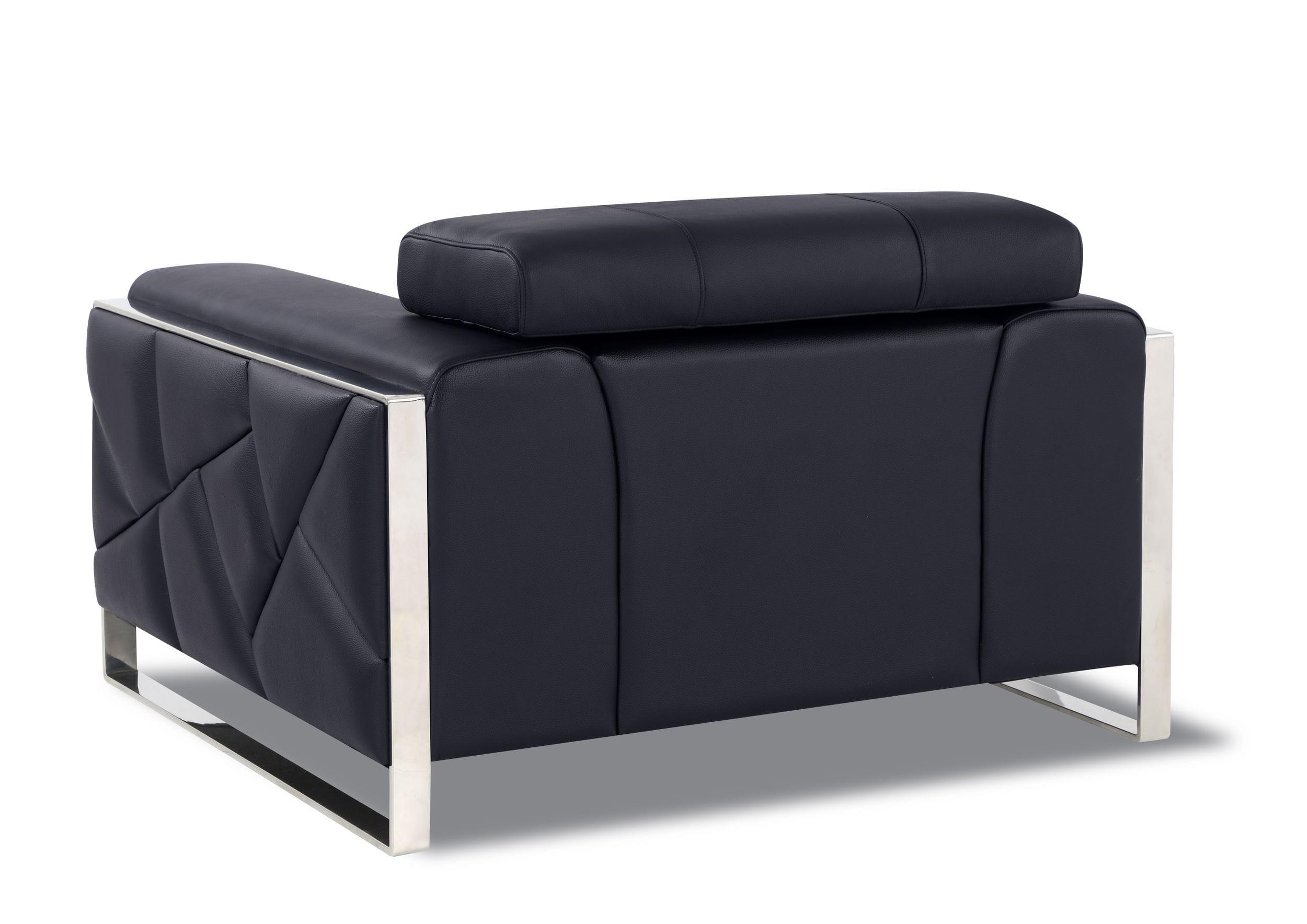 

    
 Photo  Black Genuine Italian Leather Sofa Set 3 Pcs Modern Global United 903
