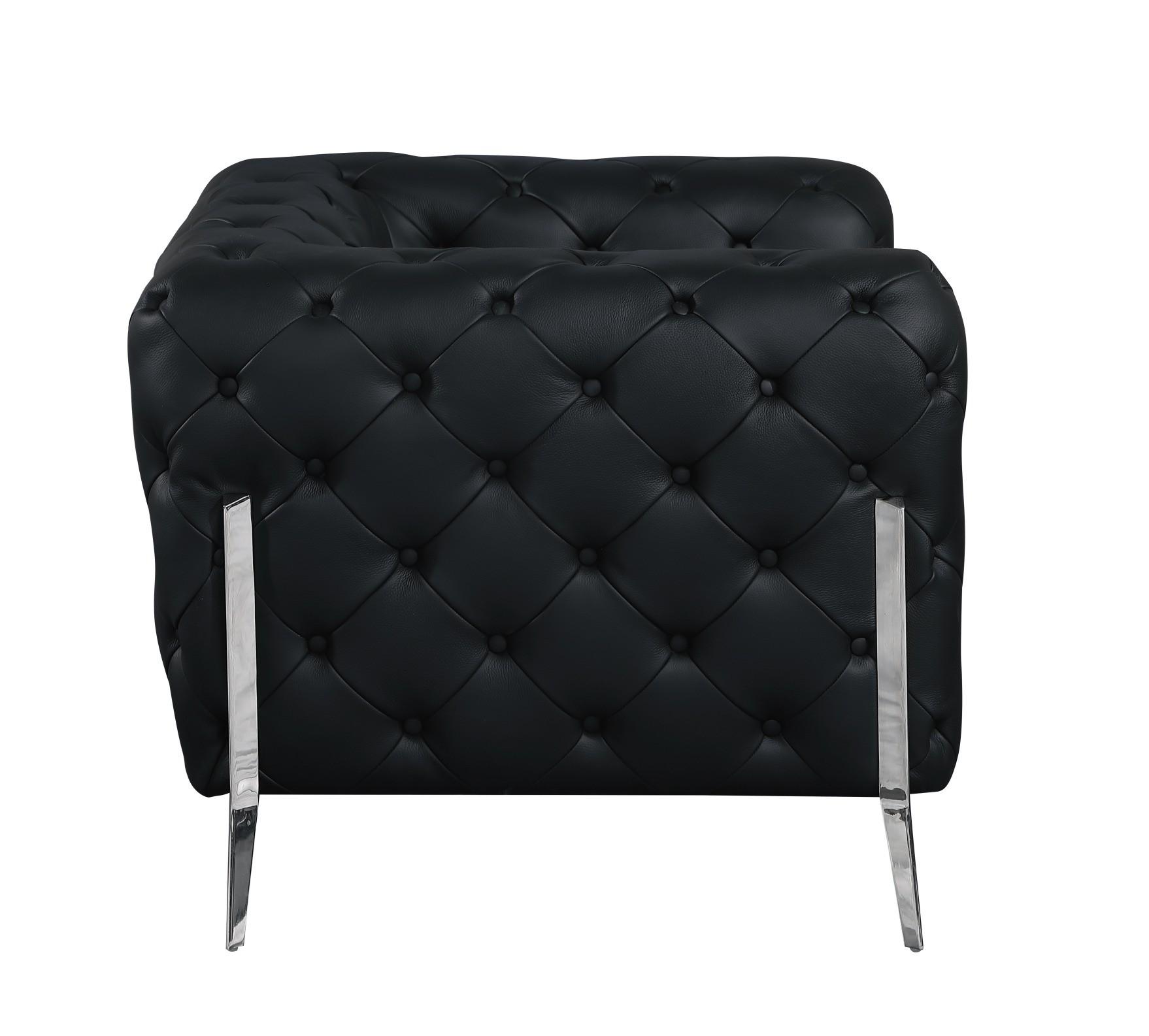

    
970-BLACK-3-PC Black Genuine Italian Leather Sofa Set 3Pcs Contemporary 970 Global United
