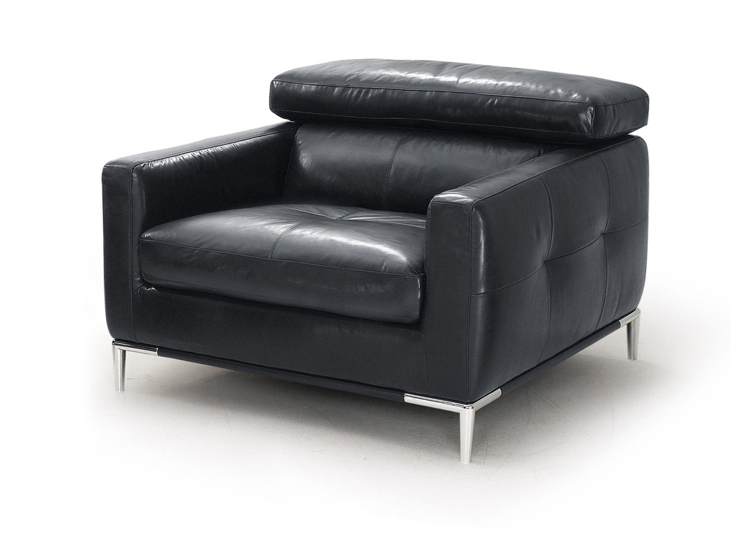 Contemporary, Modern Arm Chair VGKK1281X-BLK-CH VGKK1281X-BLK-CH in Black Leather
