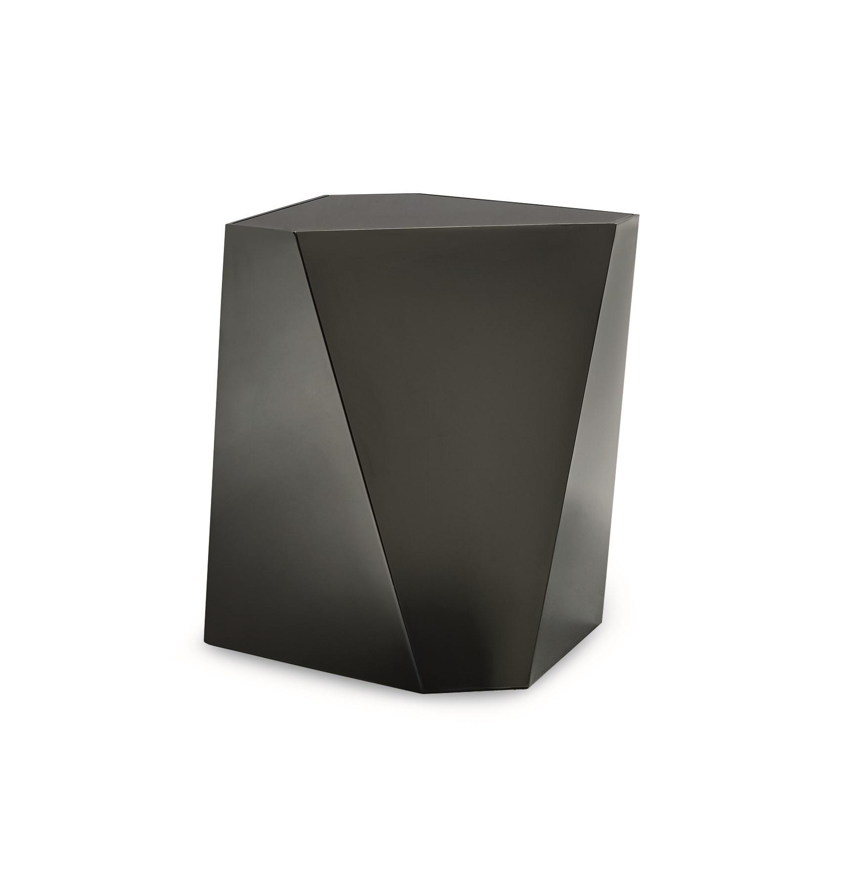 

    
Black Glass Top & Plated Metal End Table THE CONTEMPO SIDE by Caracole
