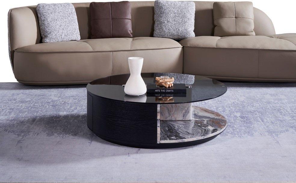 

    
Black Glass Top w/ Faux Marble Base Coffee Table American Eagle CT-J1036 Modern
