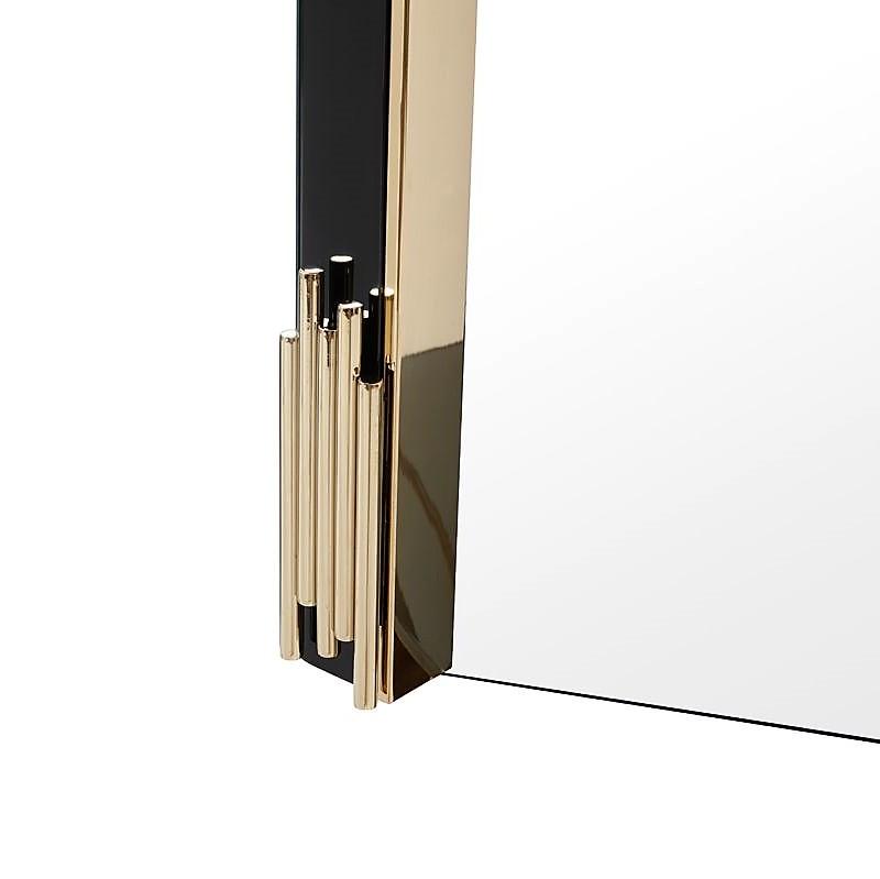 

                    
Buy Black Gloss & Gold Accents Dresser + Mirror Set by VIG Modrest Token
