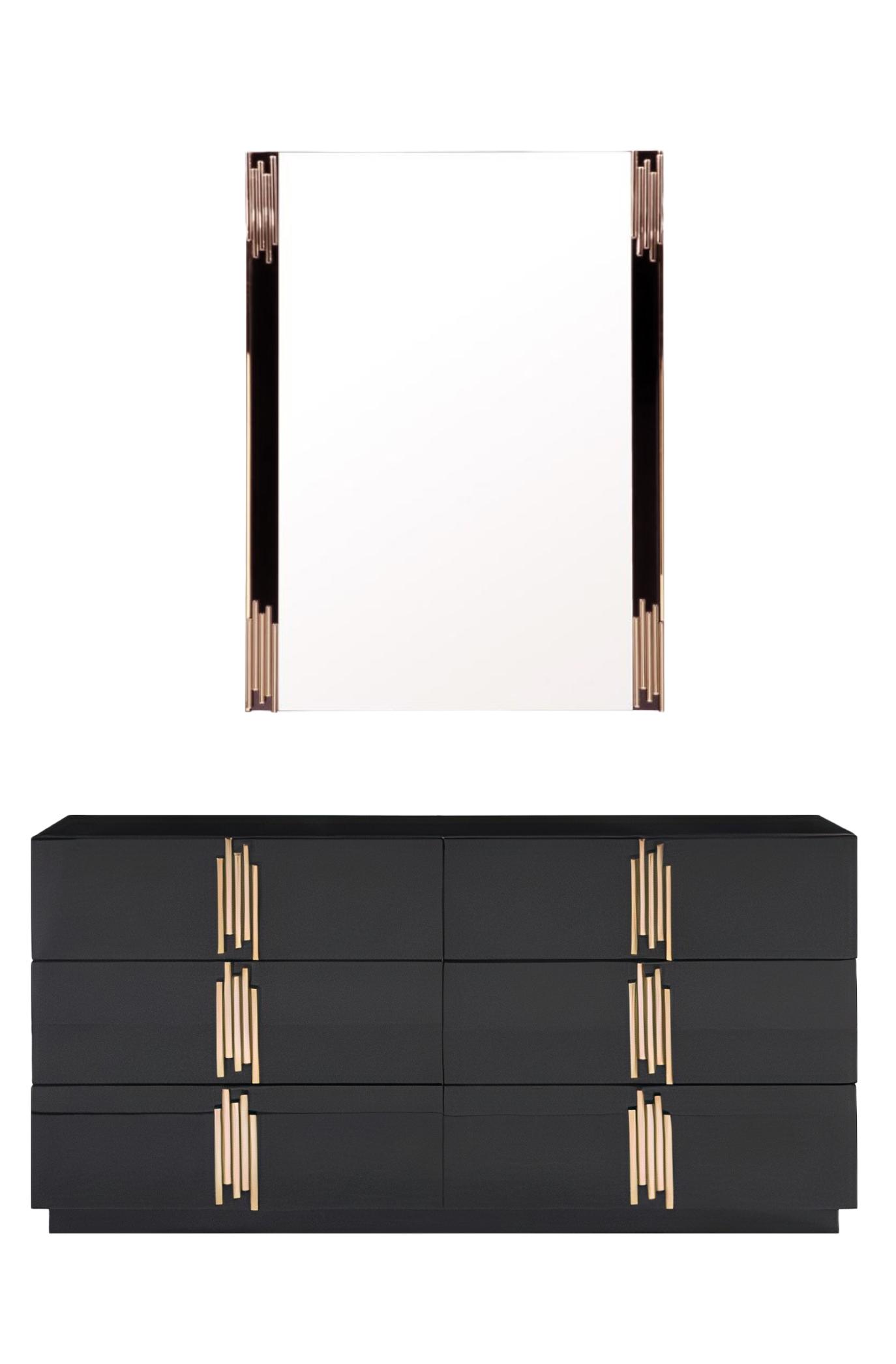 

    
Black Gloss & Gold Accents Dresser + Mirror Set by VIG Modrest Token
