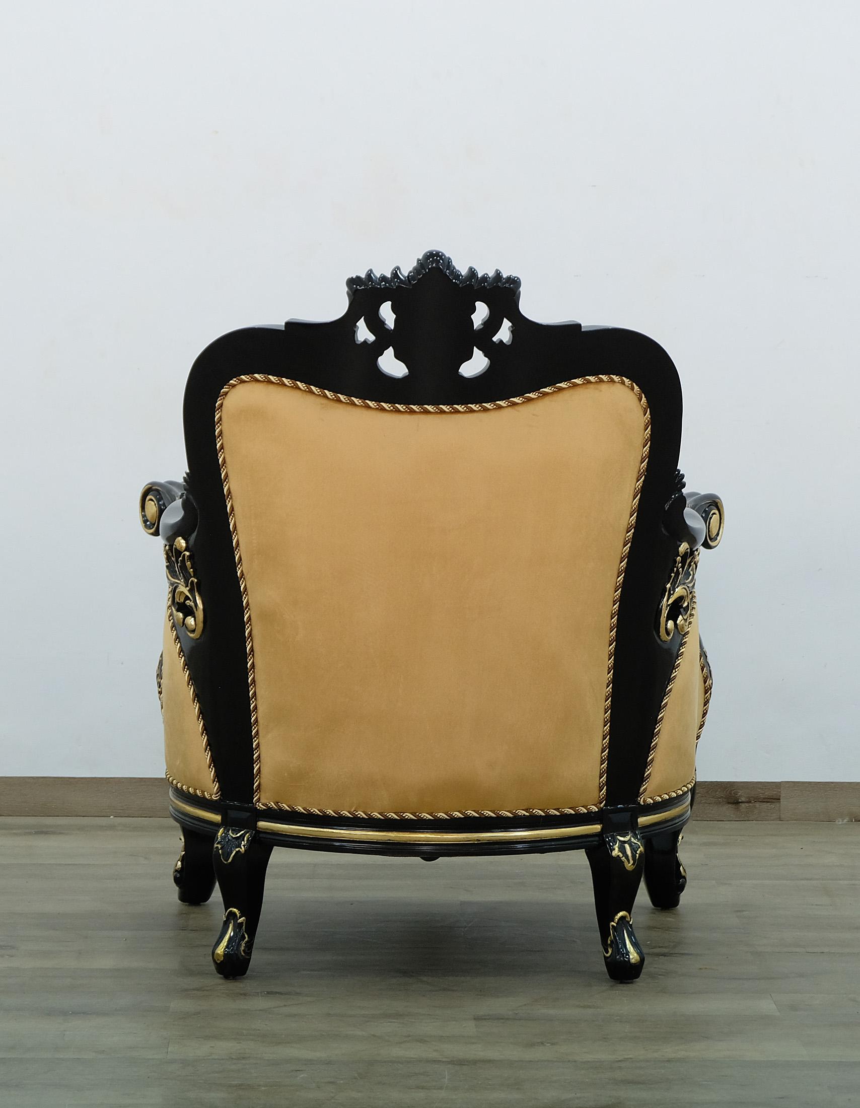 

    
EUROPEAN FURNITURE BELLAGIO III Arm Chair Antique/Gold/Black 30019-C
