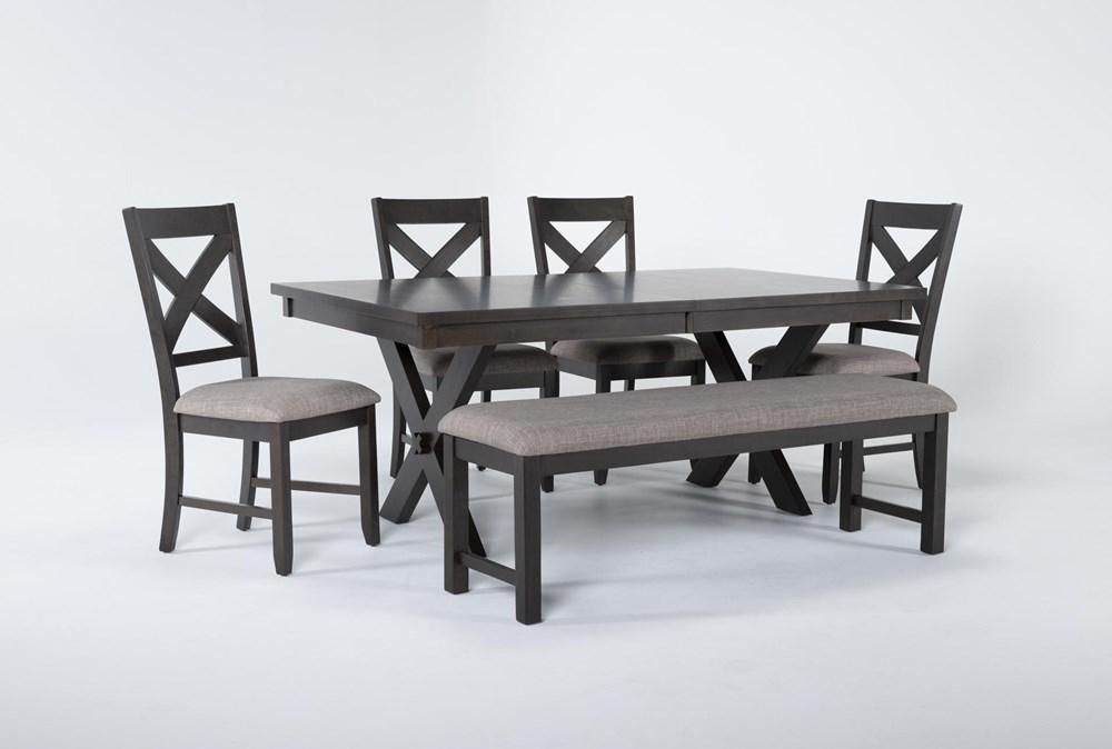 

    
Black & Gray Dining Room Set by Crown Mark Havana 2335T-4290-6pcs
