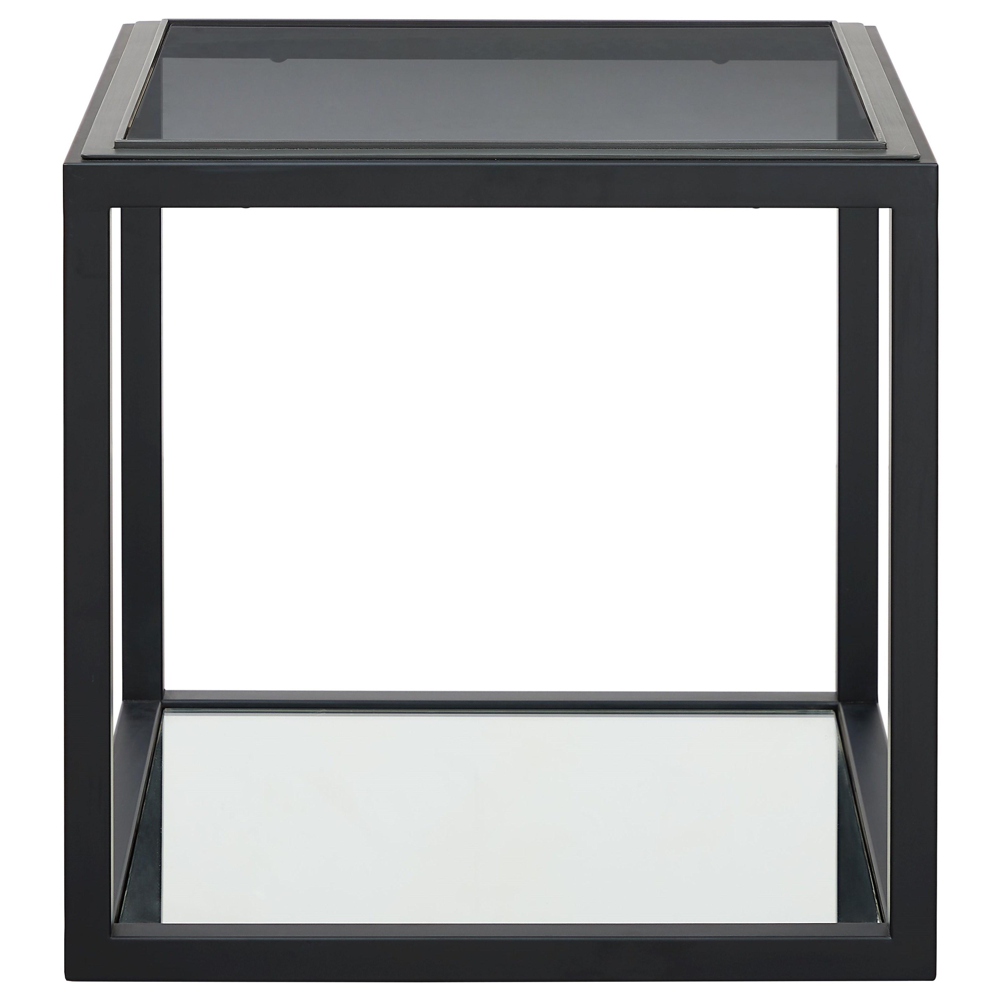 

                    
Buy Black Ink Finish Glass Top & Mirrored Shelf Coffee Table Set 2Pcs ELLIS by Modus Furniture
