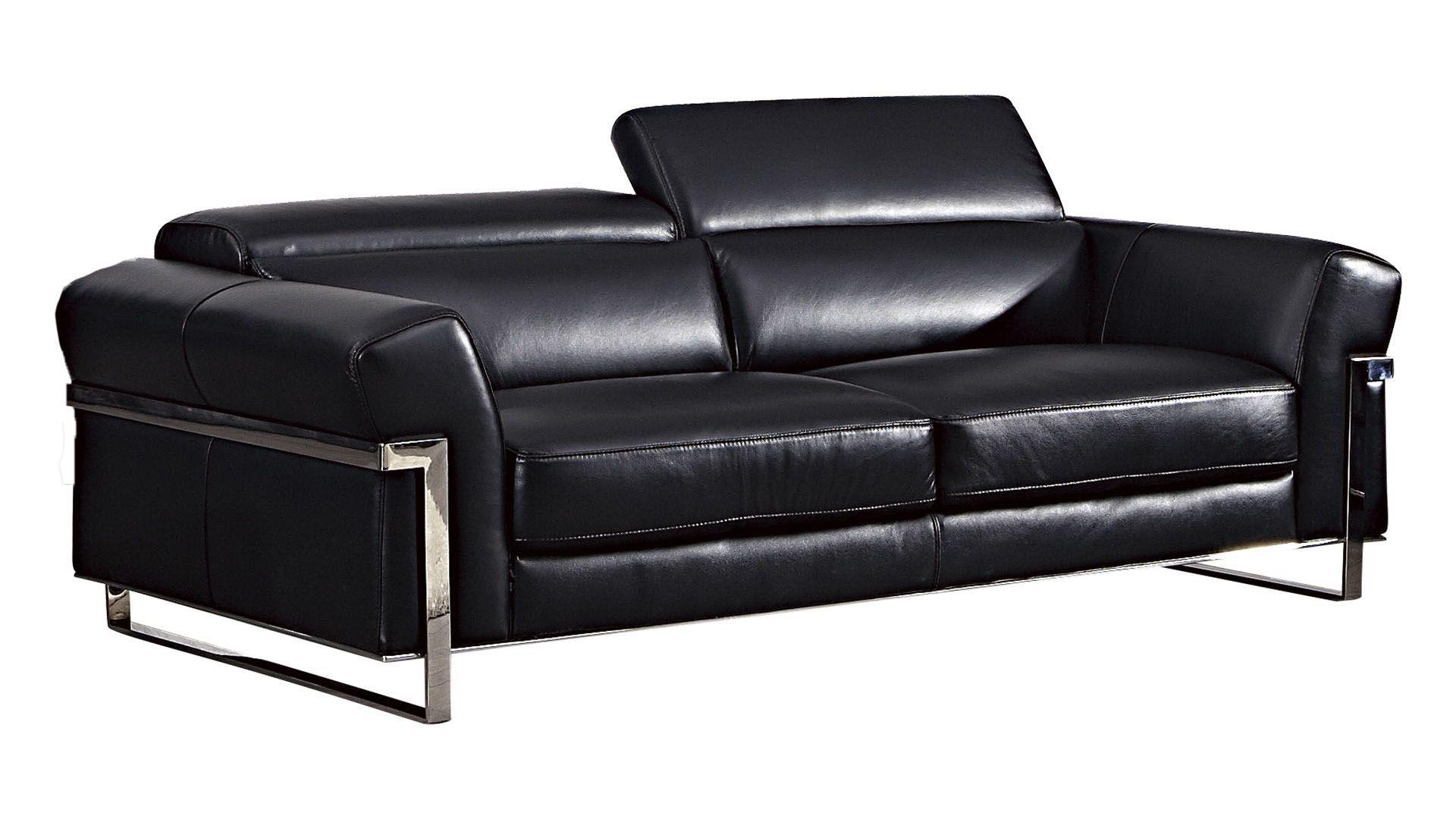 

    
Black Italian Full Leather Sofa EK012-BK-SF American Eagle Modern
